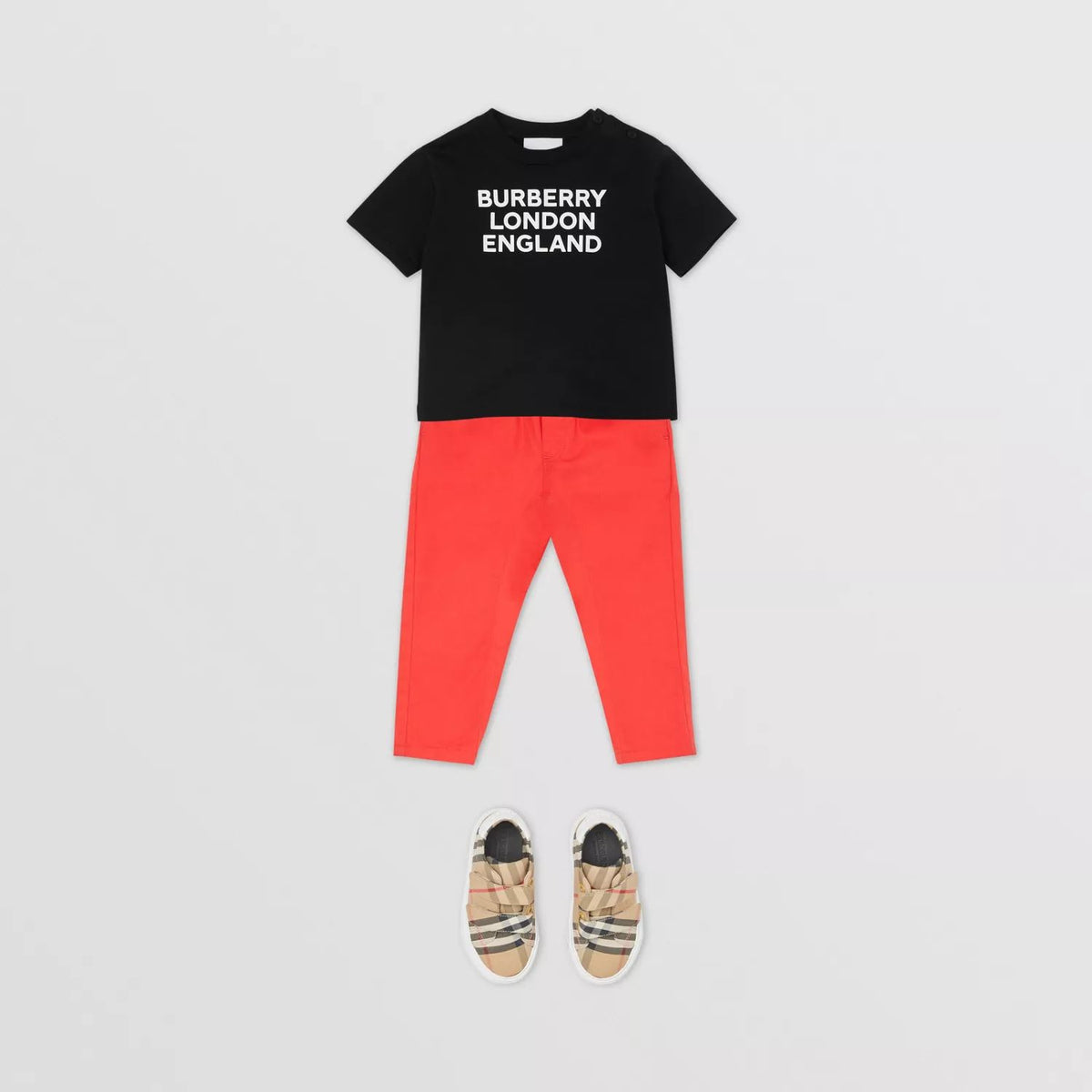 T-shirt en coton noir à logo pour bébés garçons et filles
