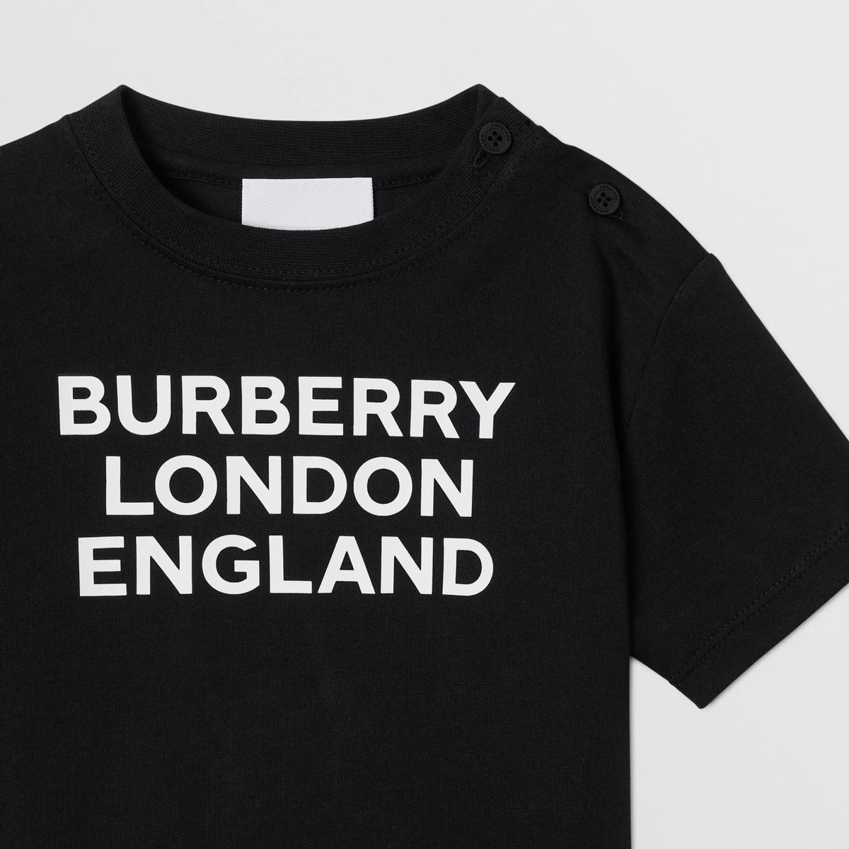 T-shirt en coton noir à logo pour bébés garçons et filles
