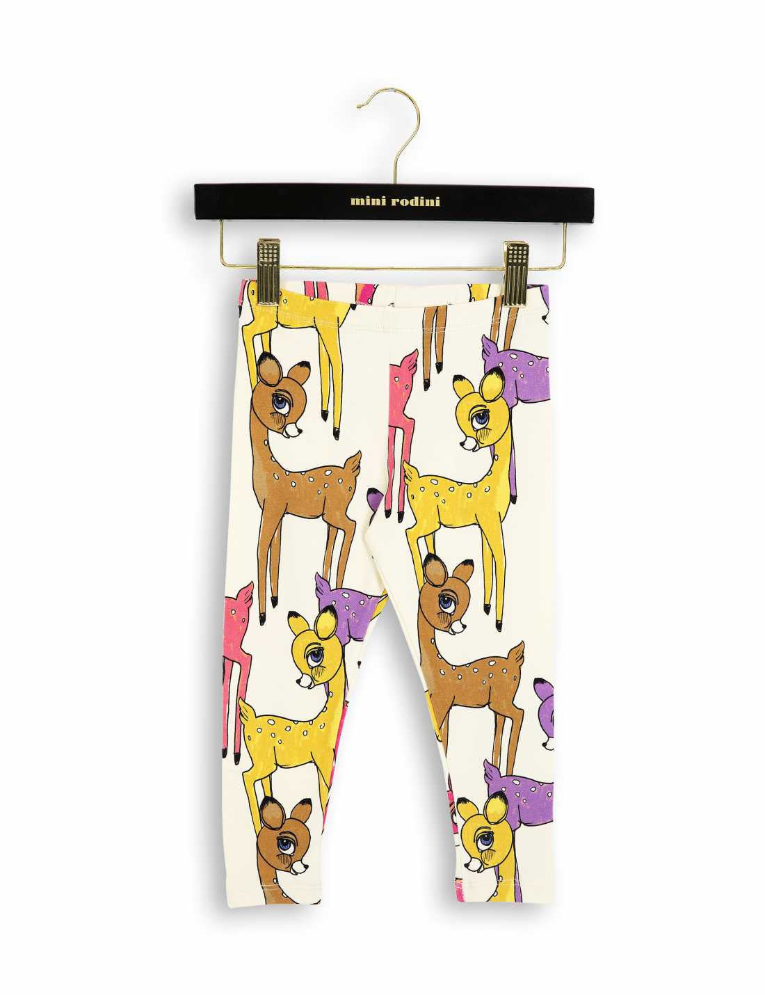 Girls Ivory & Pink Deer Organic Cotton Legging - CÉMAROSE | Children's Fashion Store - 1