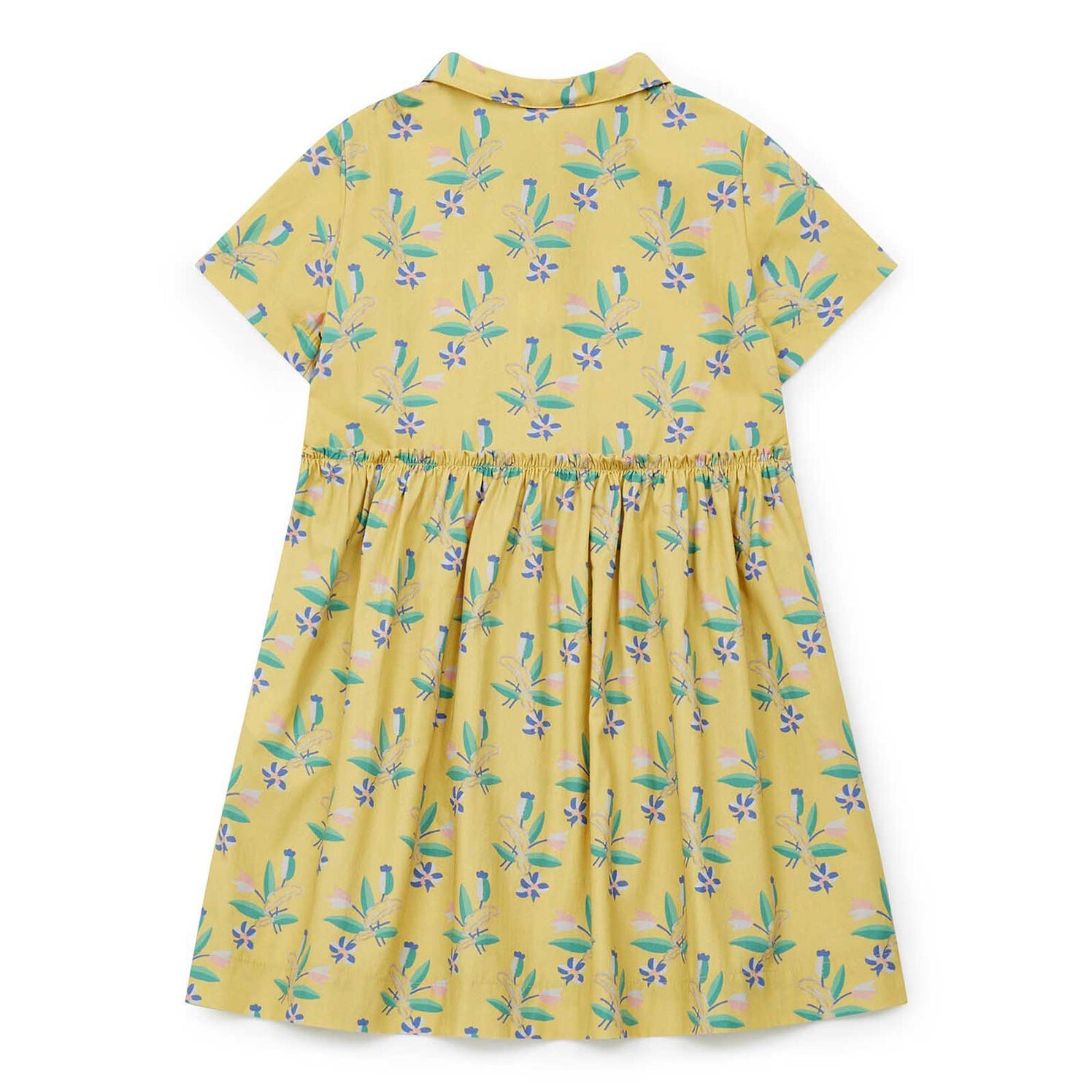 Girls Yellow Printing Cotton Dress