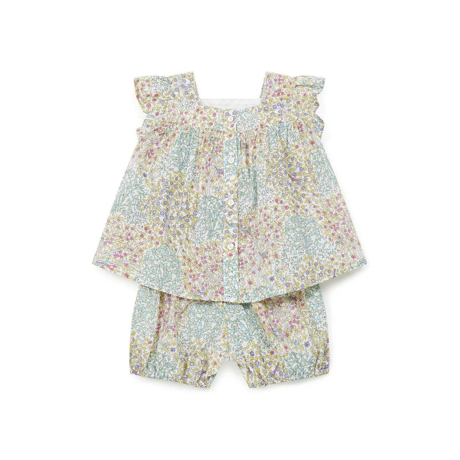 Baby Girls Light Green Floral Cotton Set