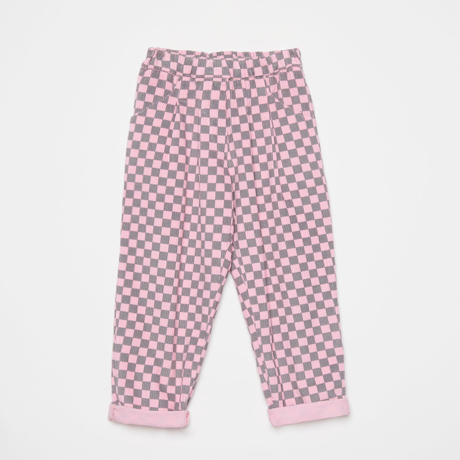 Boys & Girls Pink Check Corduroy Trousers
