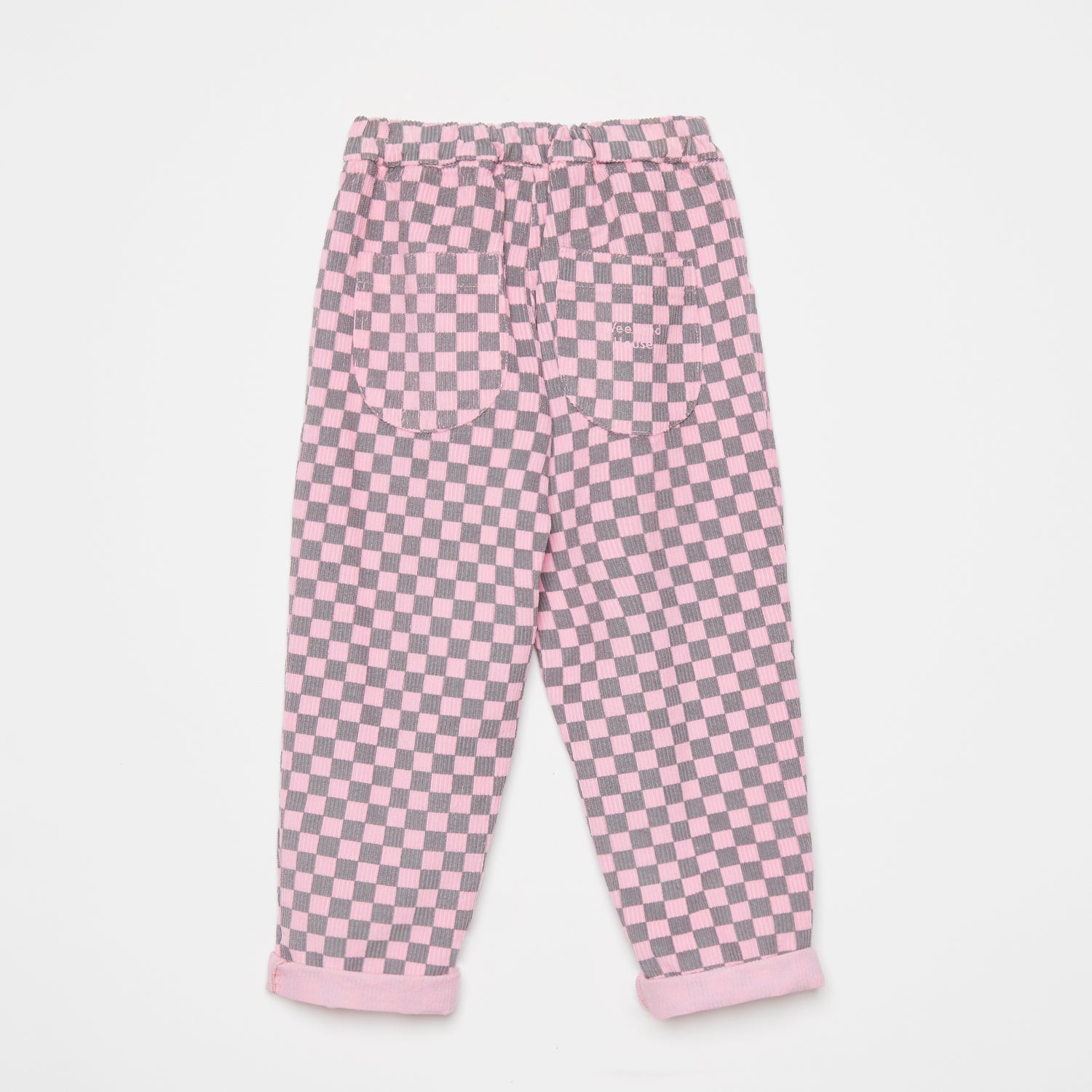Boys & Girls Pink Check Corduroy Trousers