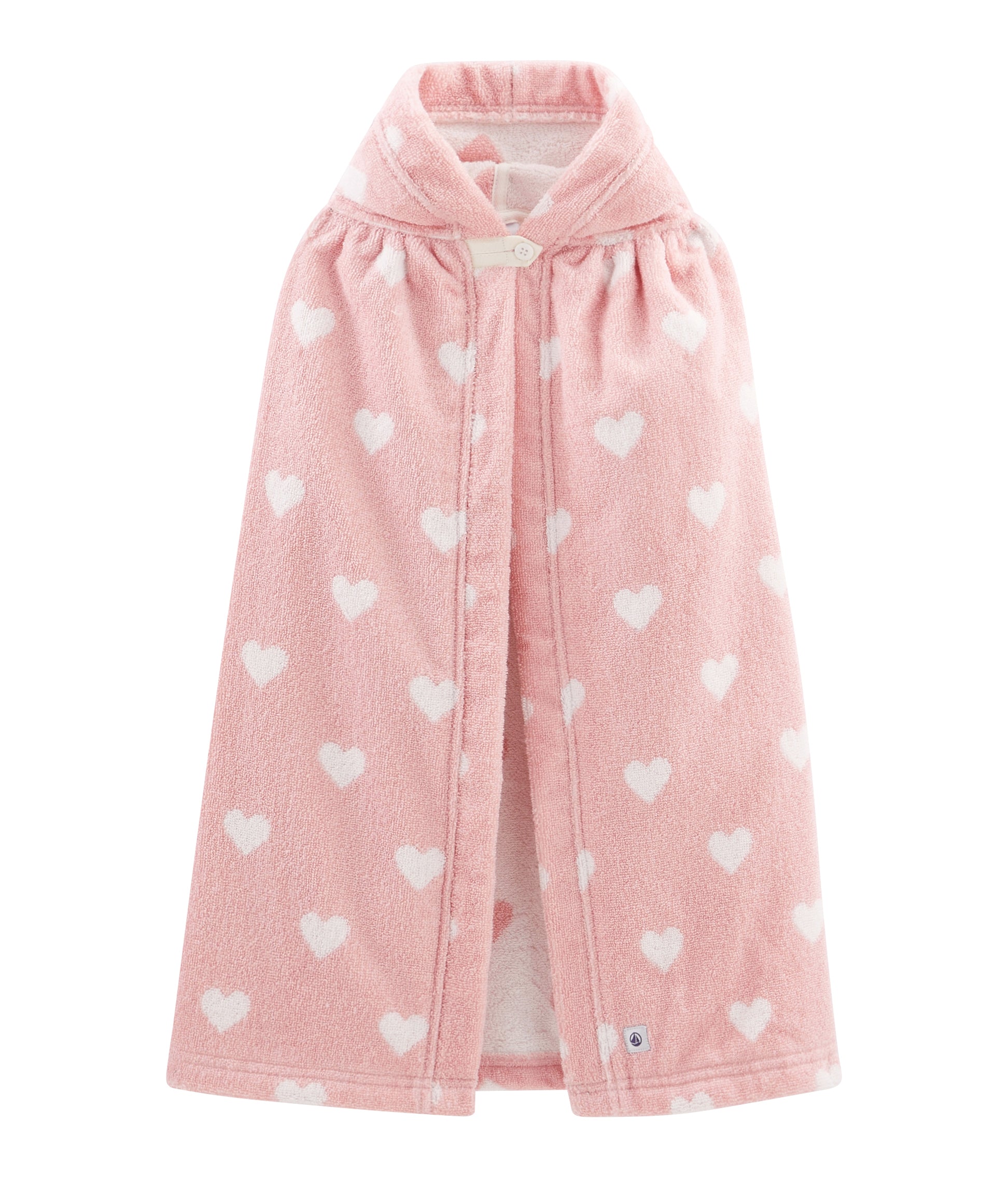 Girls Pink Heart Hooded Bathrobes