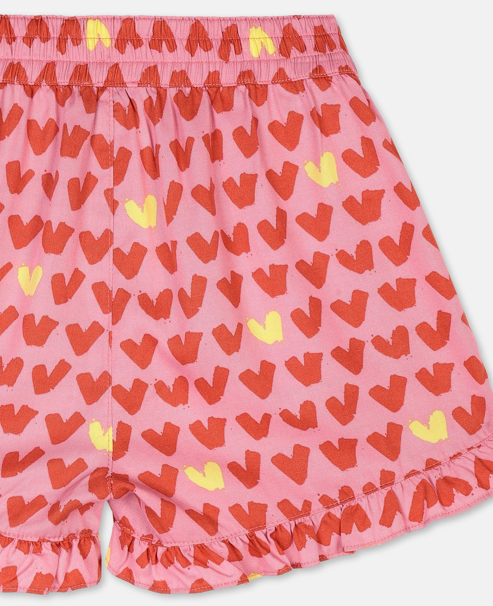 Girls Pink Heart Shorts