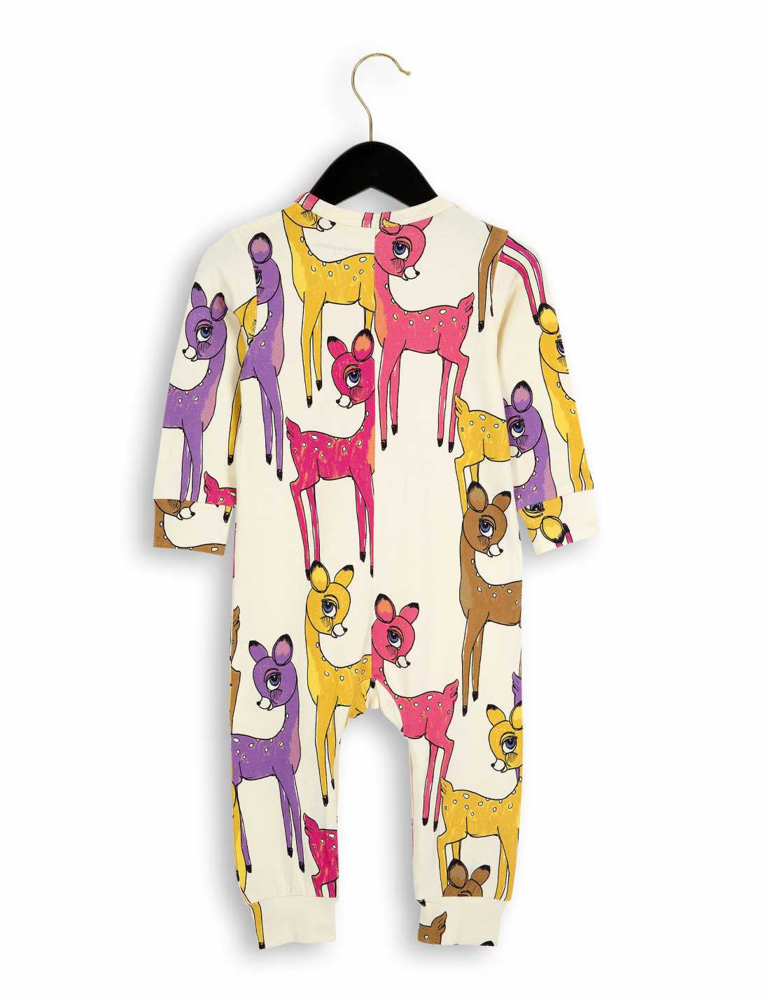 Baby Ivory & Pink Deer Organic Cotton Babygrow - CÉMAROSE | Children's Fashion Store - 2