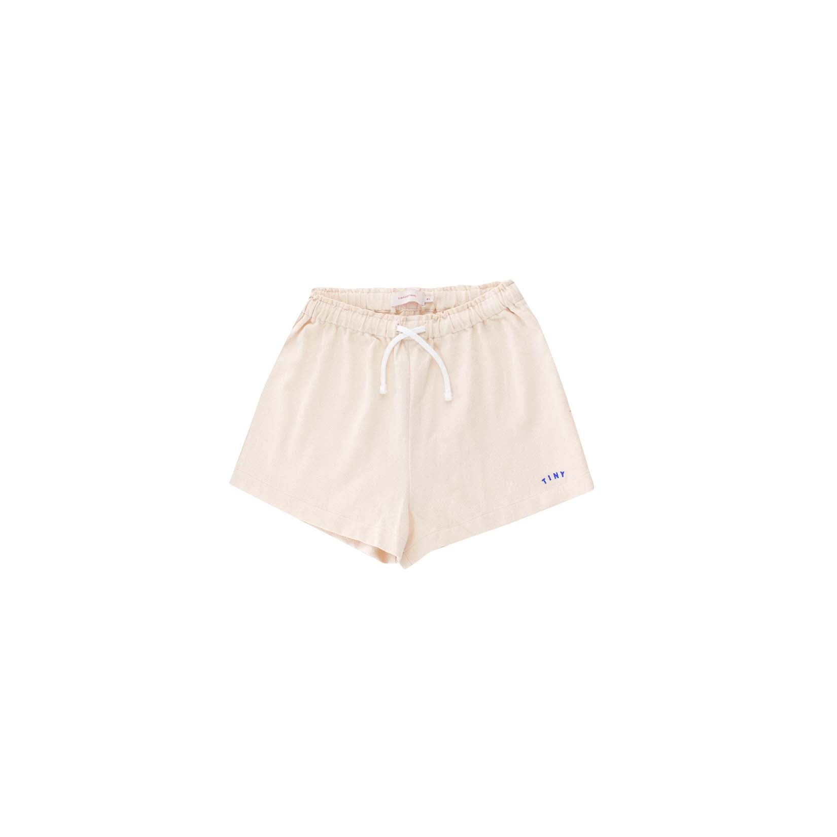 Girls Light Cream Cotton Shorts