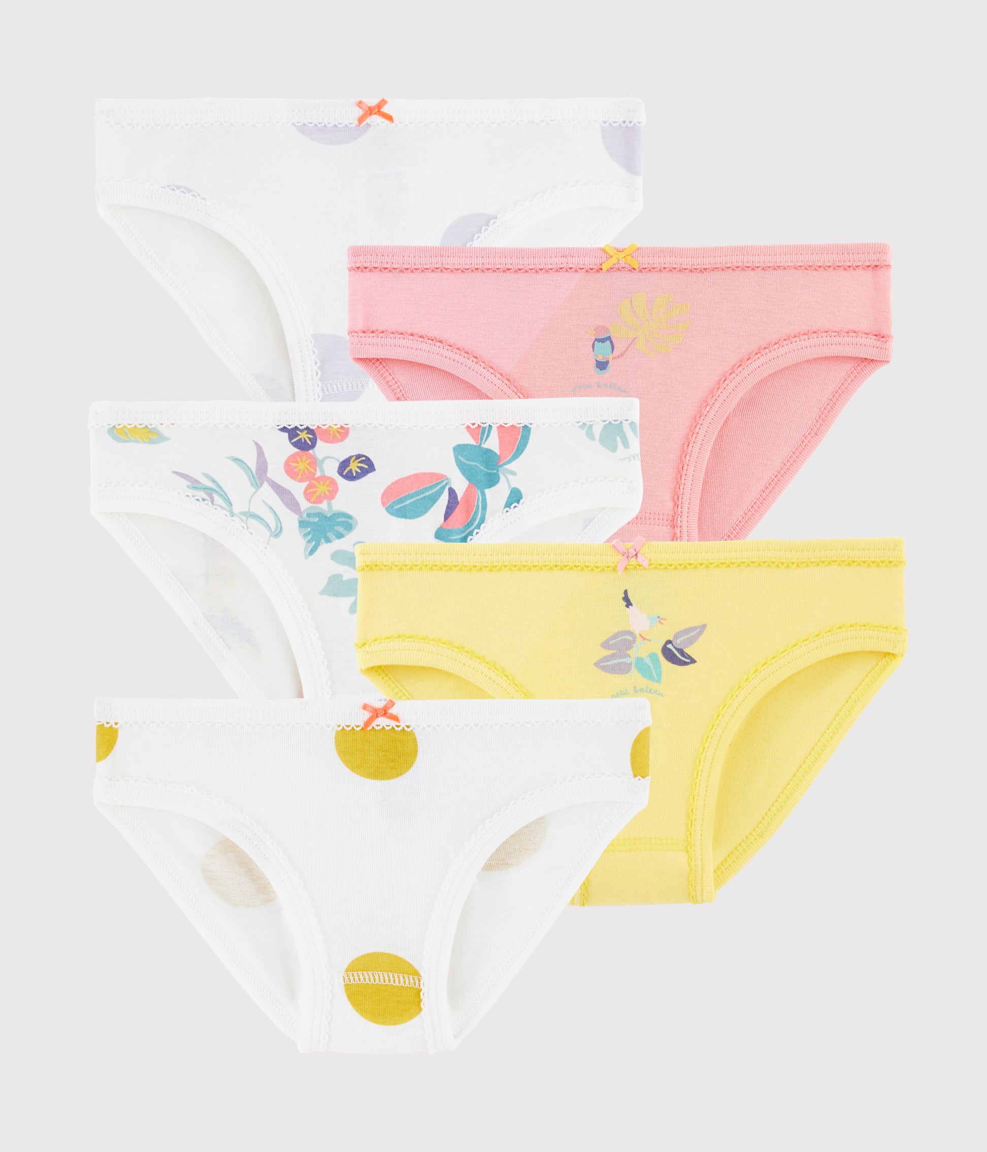 Girls Multicolor Cotton Underwear Set(5Pieces)