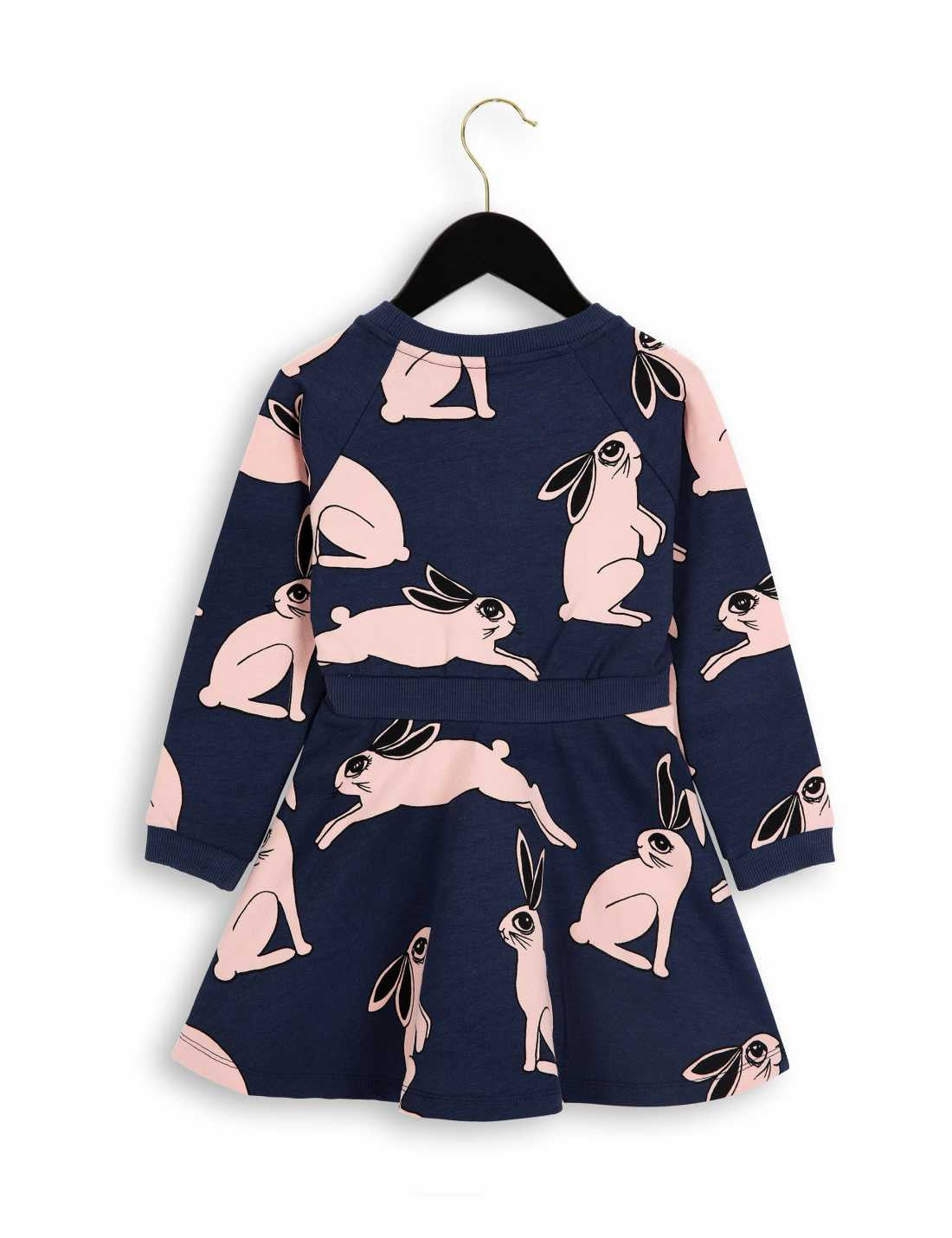 Girls Dark Blue Hare Organic Cotton Dress - CÉMAROSE | Children's Fashion Store - 2