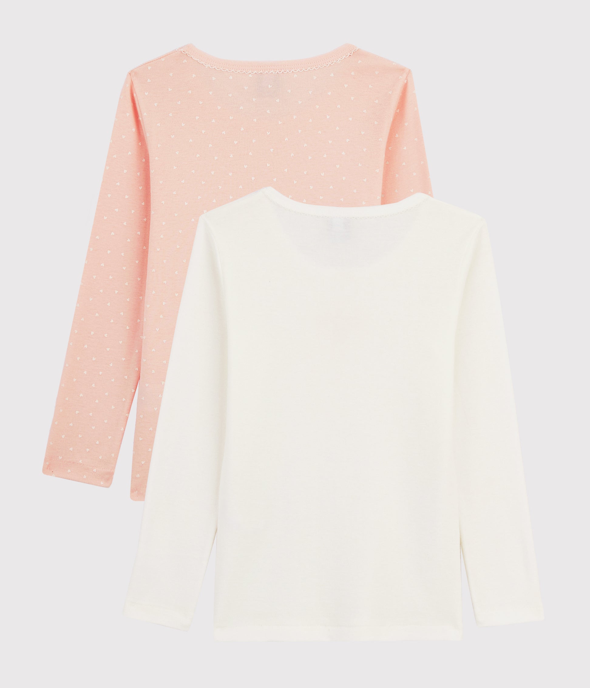 Girls Pink & White Long Sleeve Cotton T-Shirt