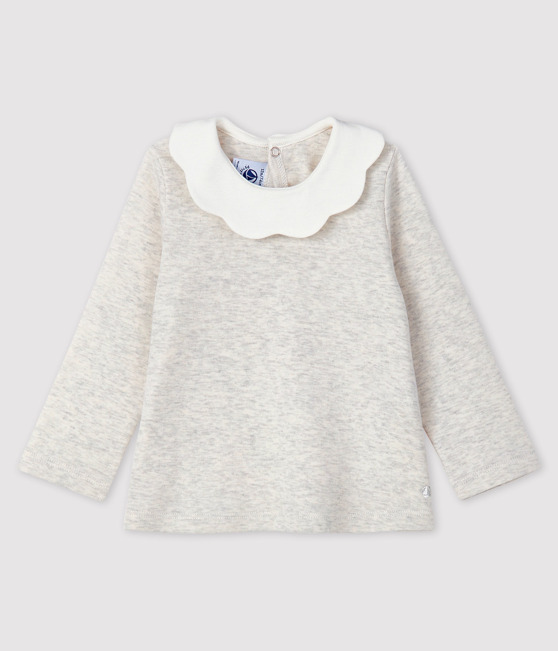Baby Girls Light Grey Cotton T-Shirt