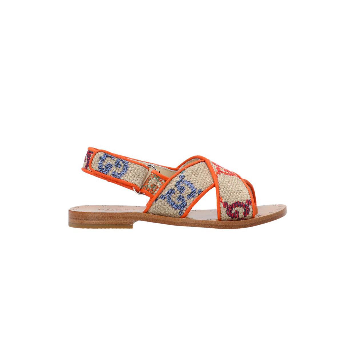 Girls Orange GG Logo Sandals