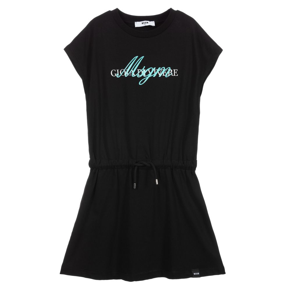 Girls Black Logo Jersey Dress