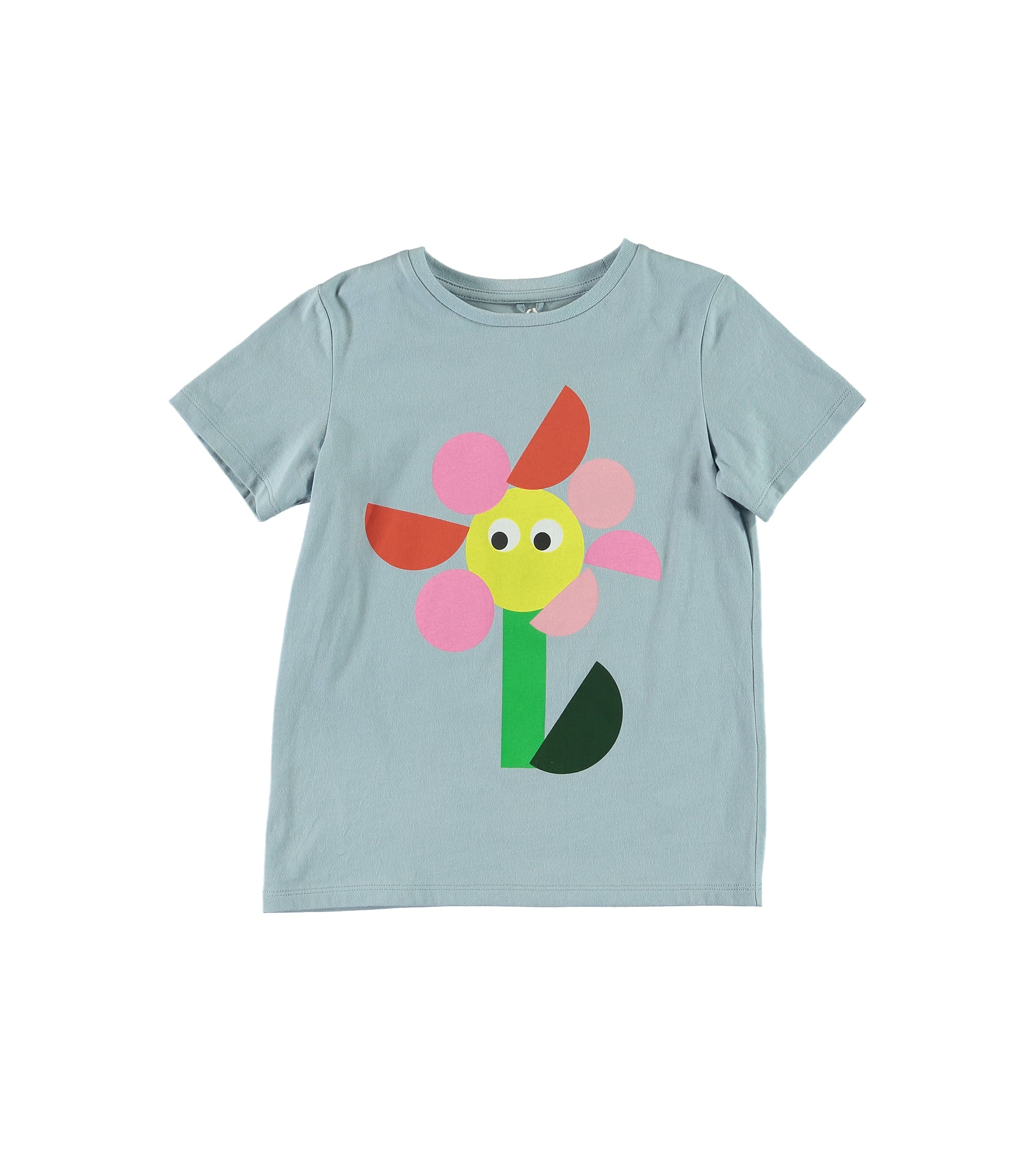 Girls Light Blue Printing Cotton T-shirt