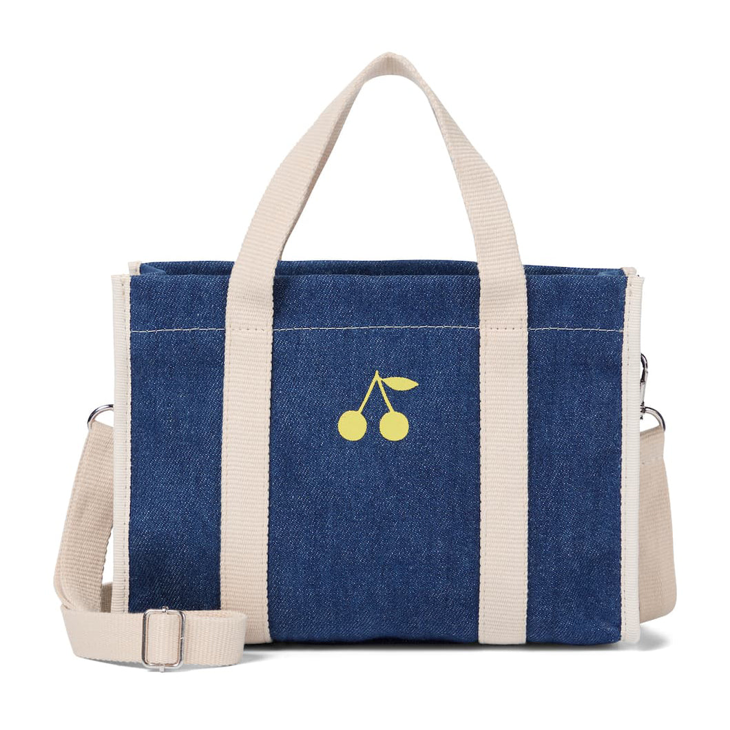Girls Blue Cherry Denim Bag