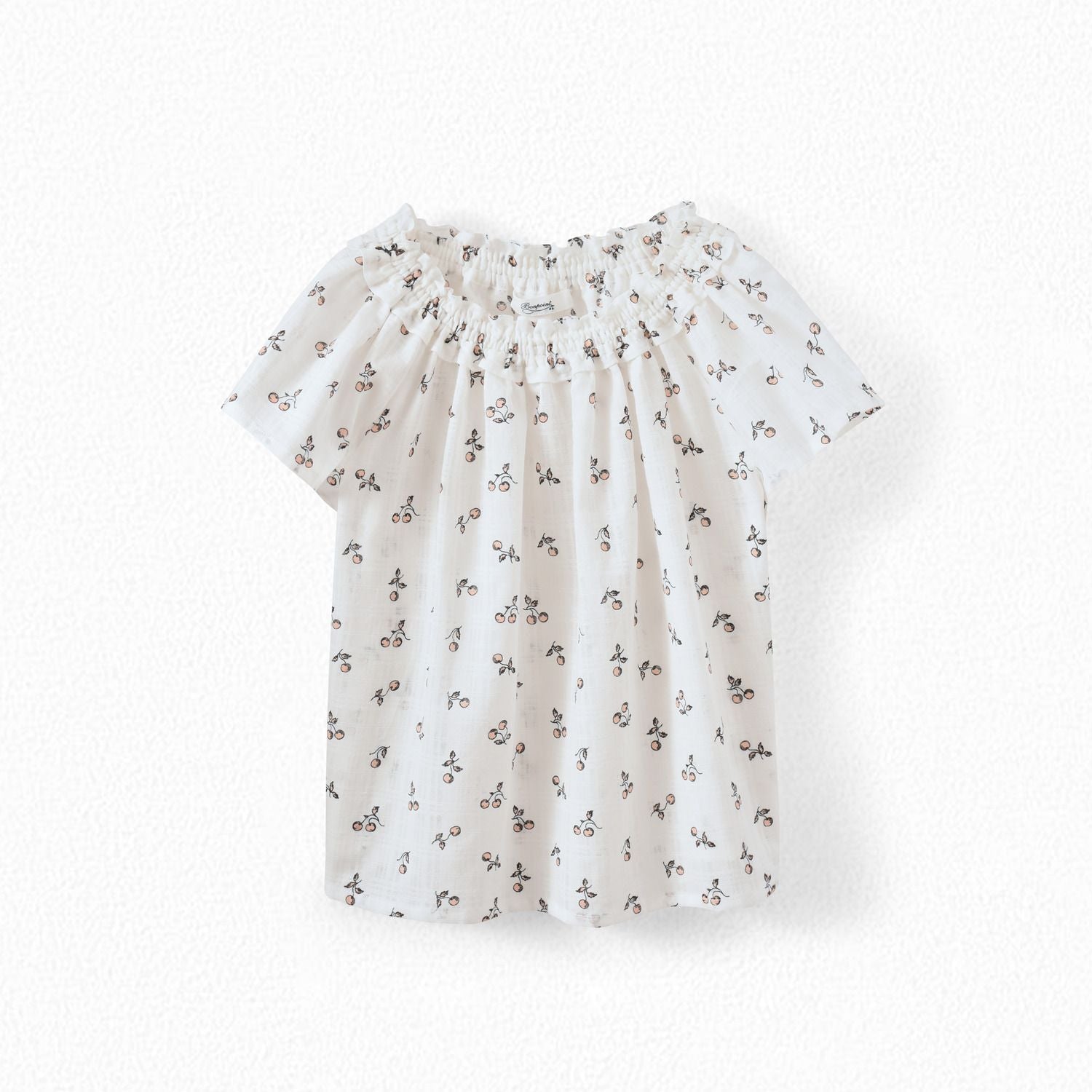 Girls Light Pink Printing Cotton Top