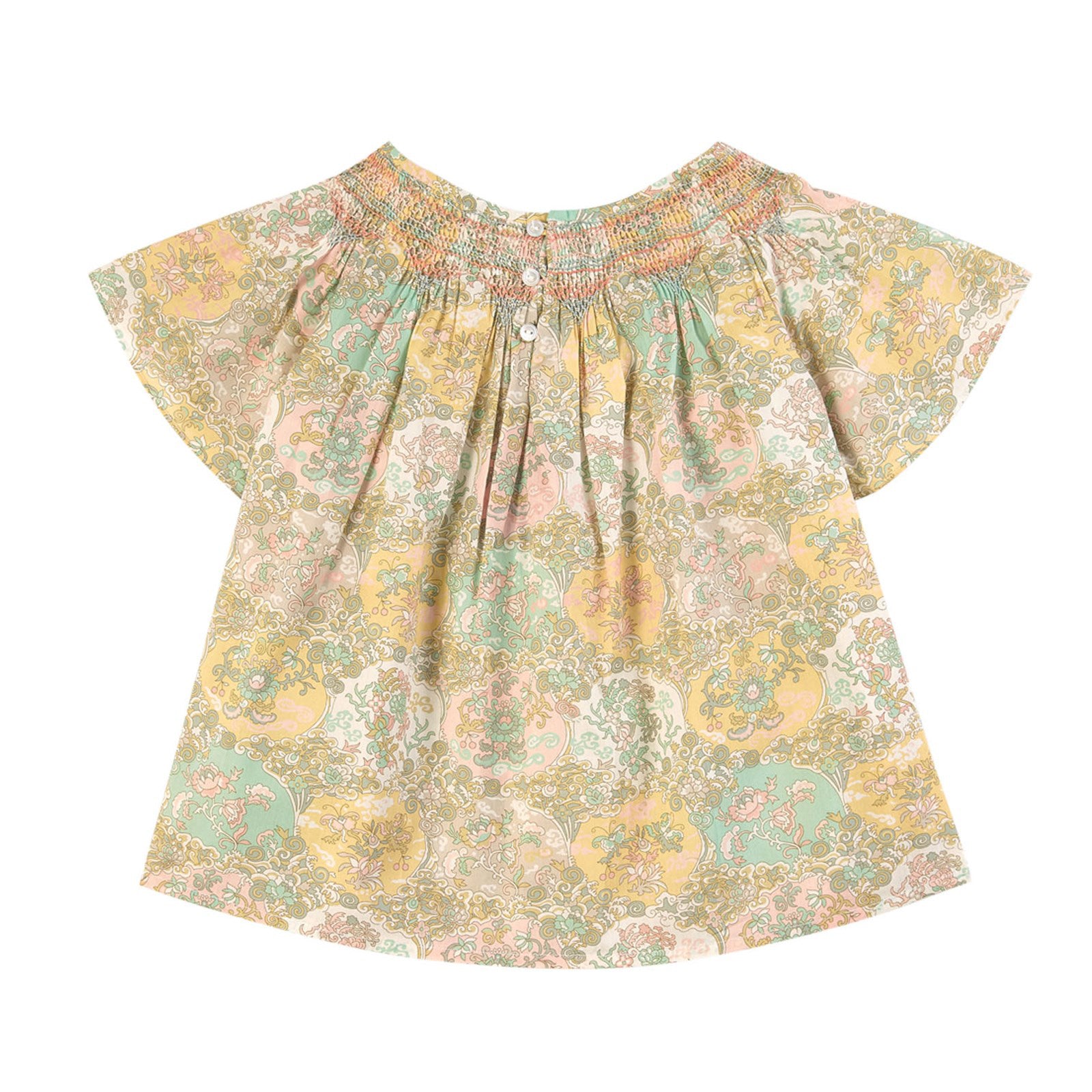 Girls Yellow Floral Cotton Top