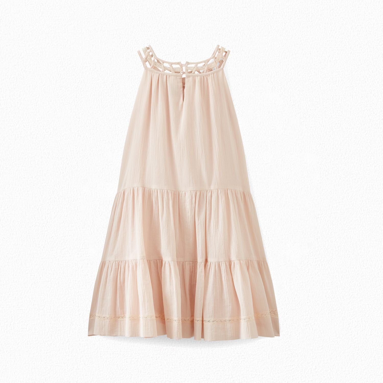 Girls Light Pink Cotton Dress