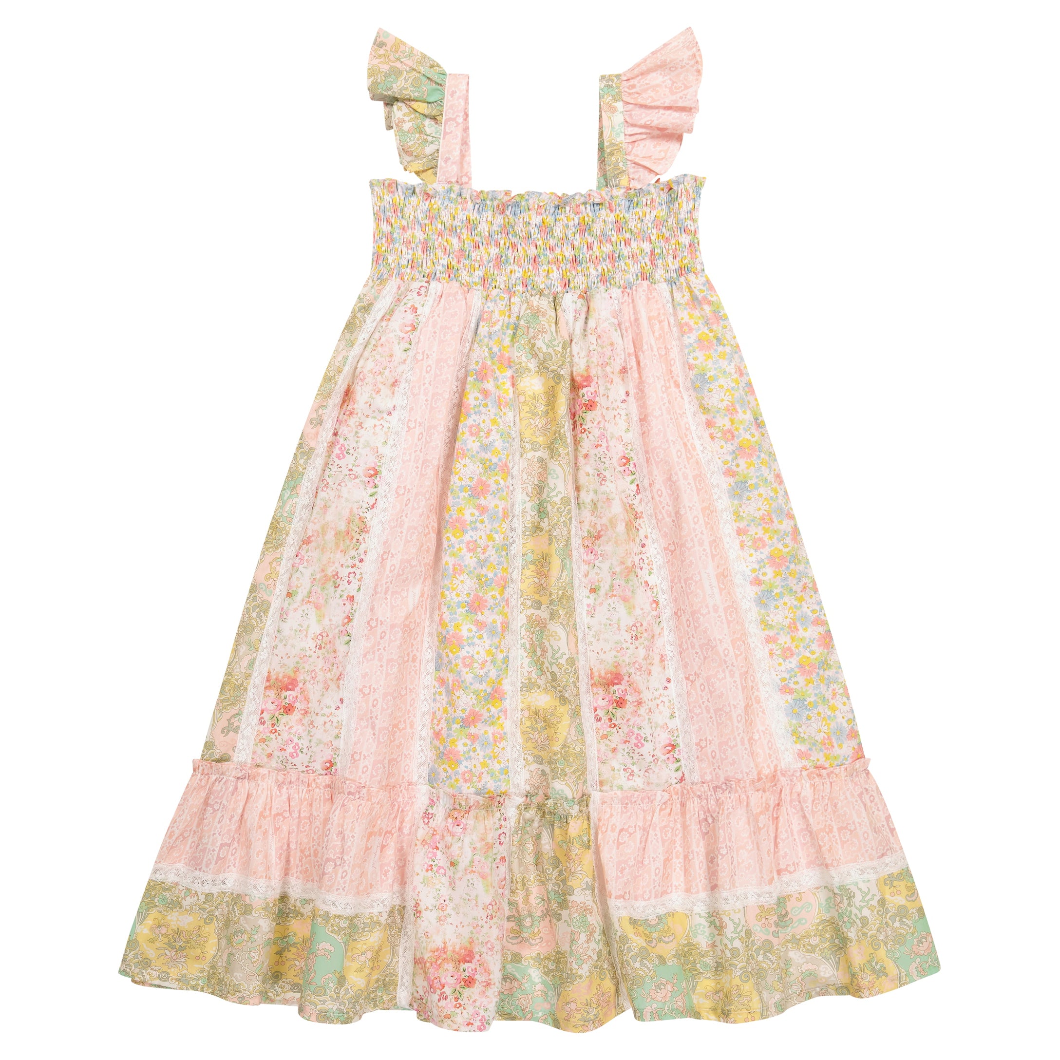 Girls Multicolor Floral Cotton Dress