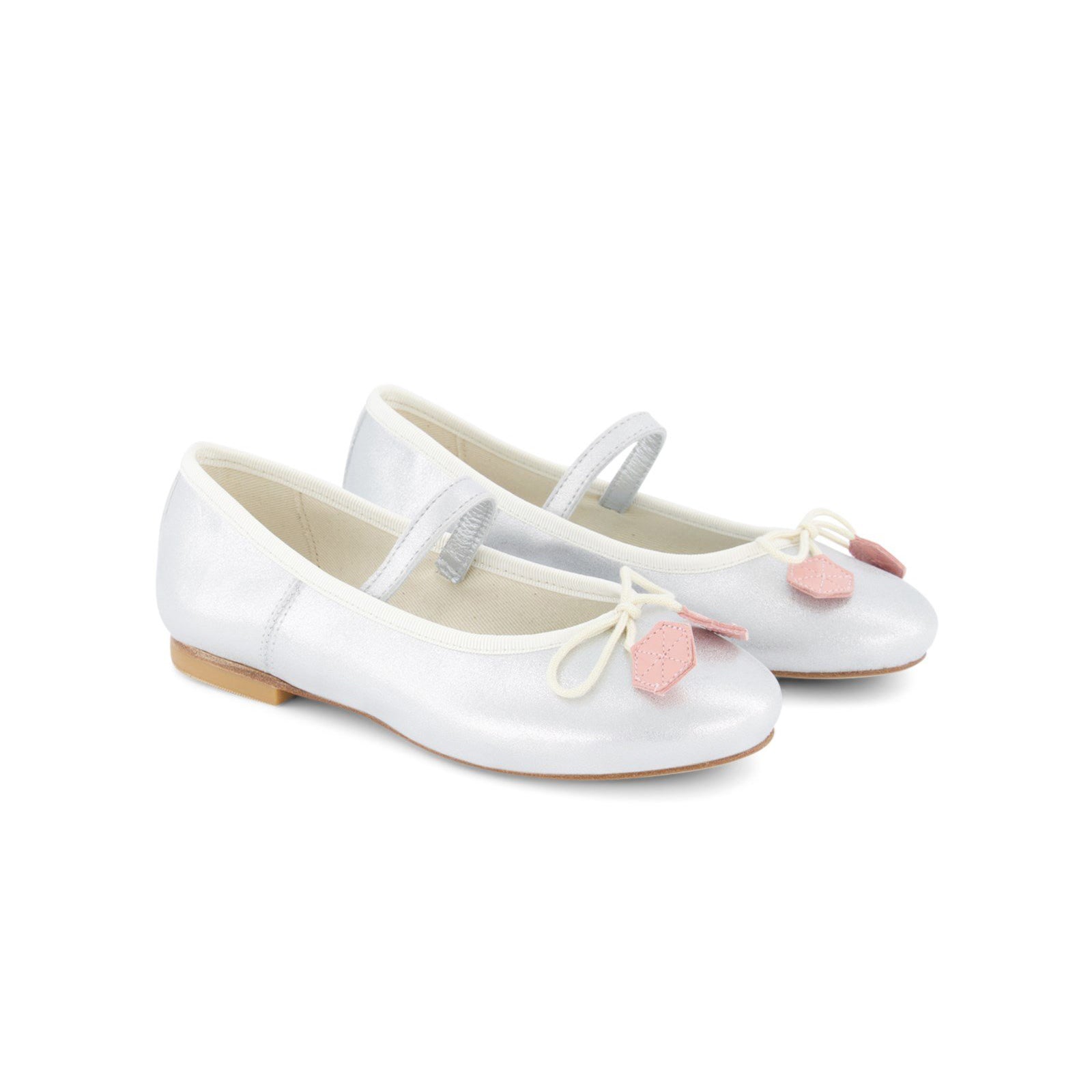 Girls Sliver Caprine Leather Shoes