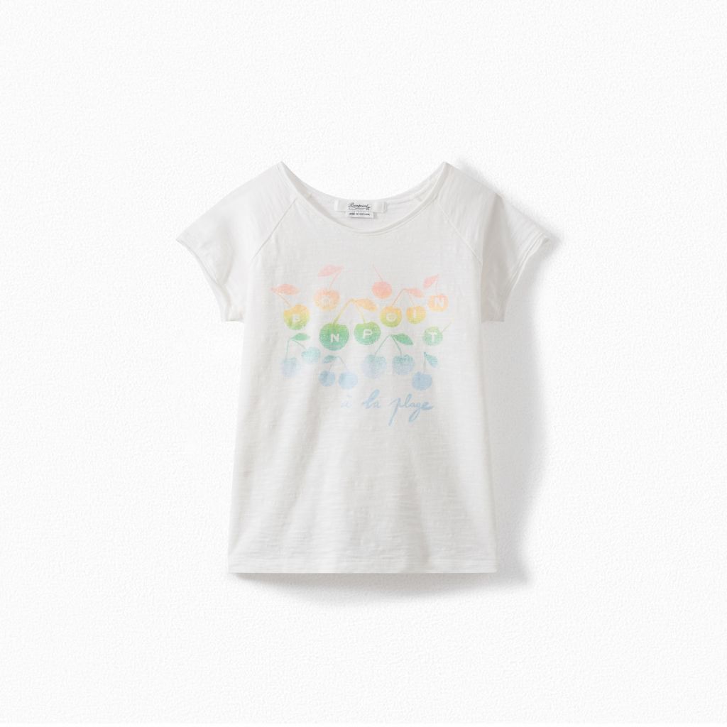 Girls White Logo Cotton T-Shirt