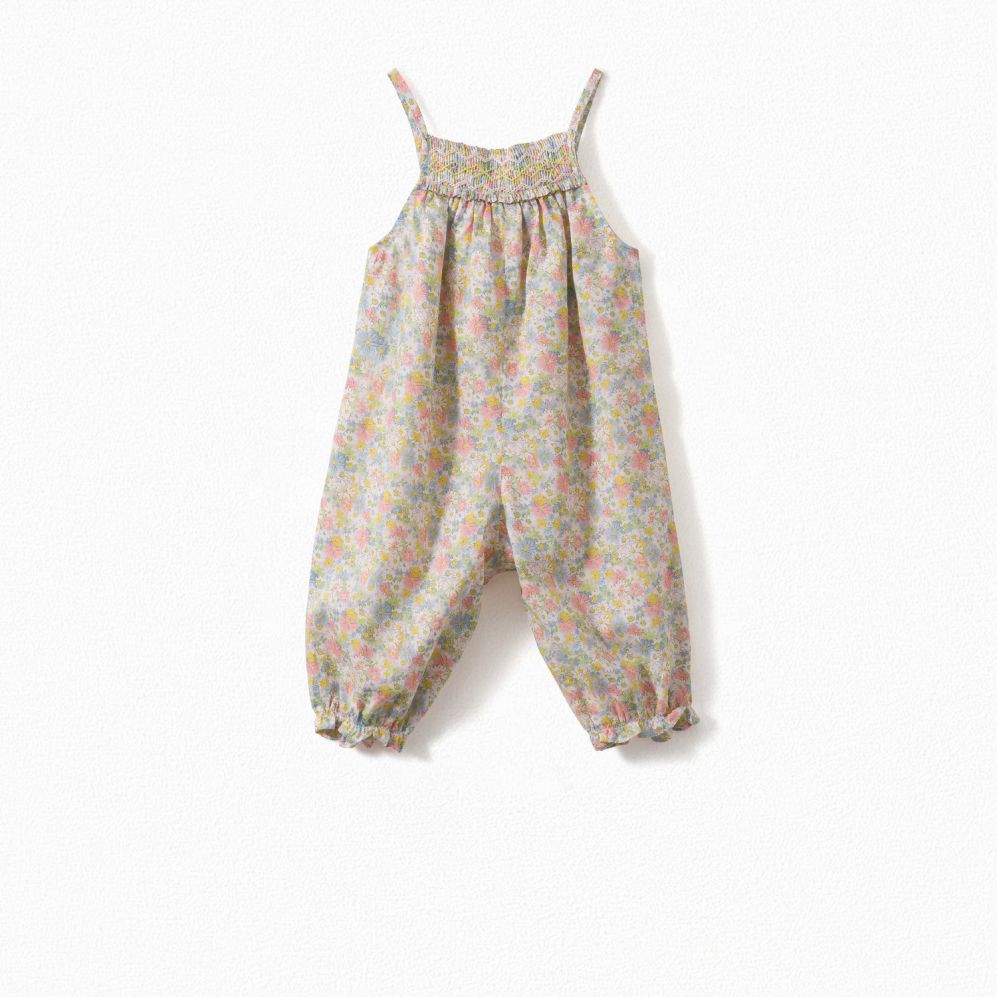 Baby Girls Pink Floral Cotton Trousers