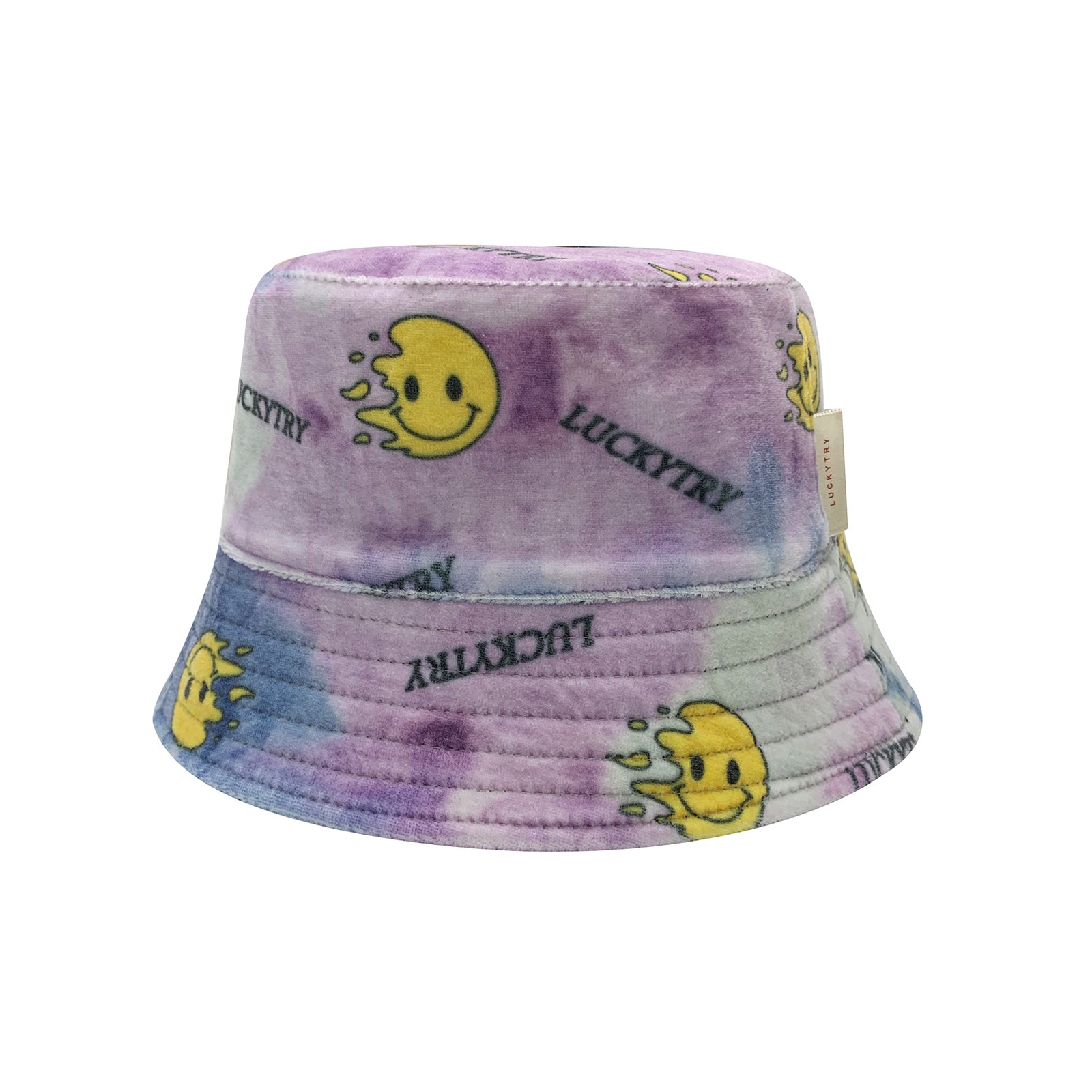 Boys & Girls Purple Smiley Velvet Reversible Hat
