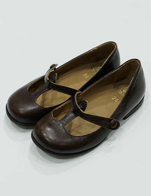 Girls Brown Leather Shoes