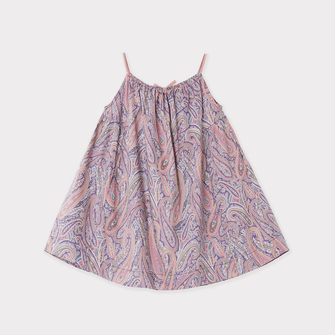 Girls Pink Printing Cotton Dress