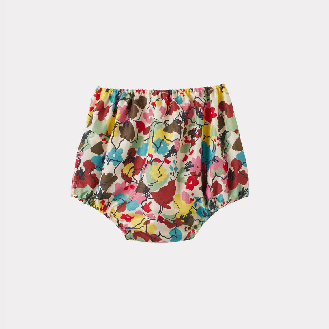 Baby Girls Multicolor Painted Flowers Bloomers