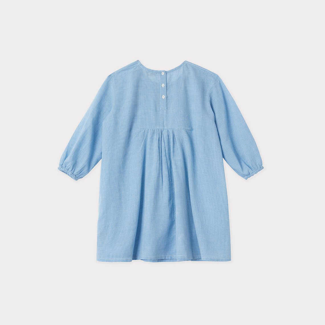 Girls Blue Check Cotton Dress
