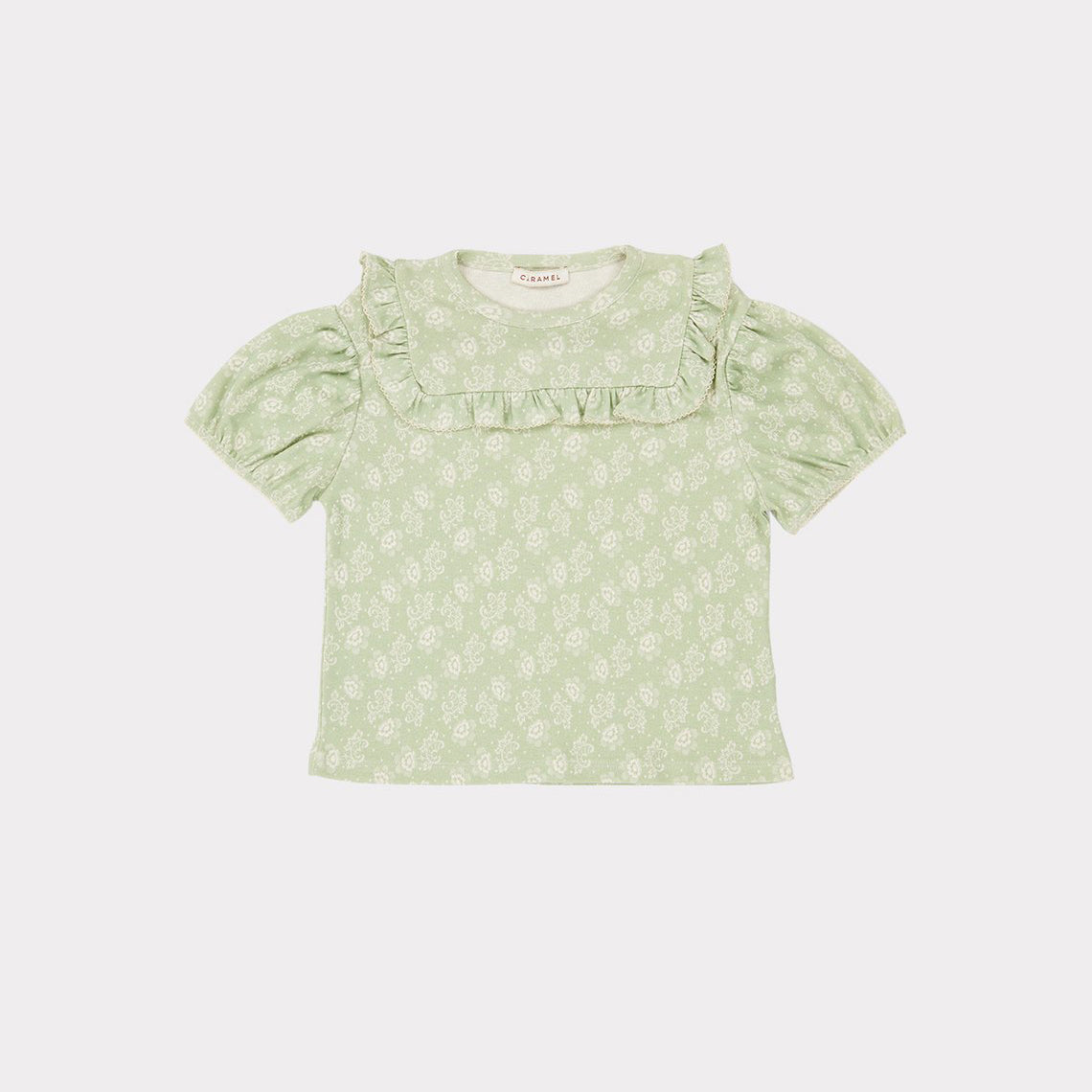 Girls Mint Printing Cotton Top