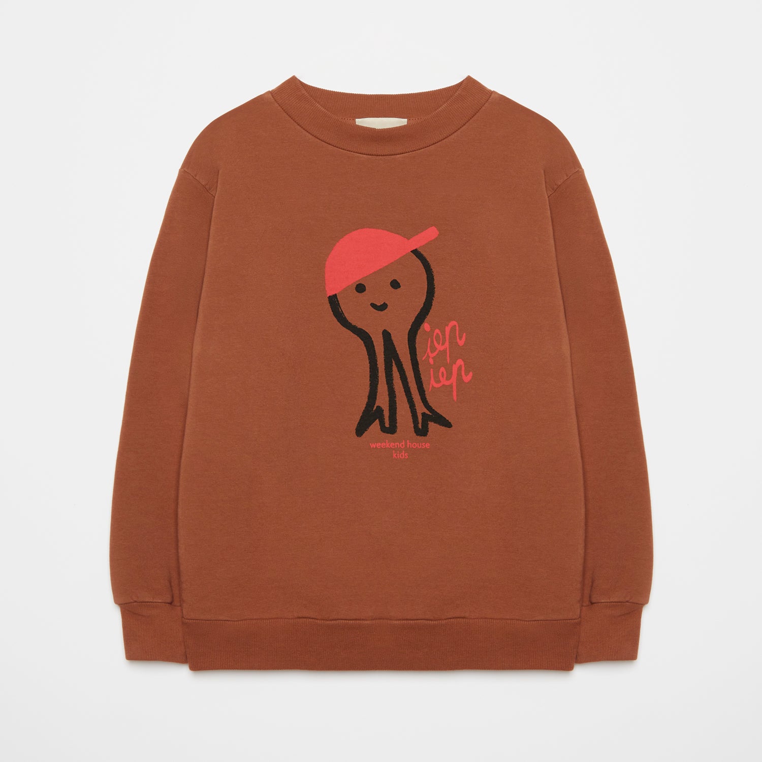 Boys & Girls Brown Printed Cotton Sweatshirt