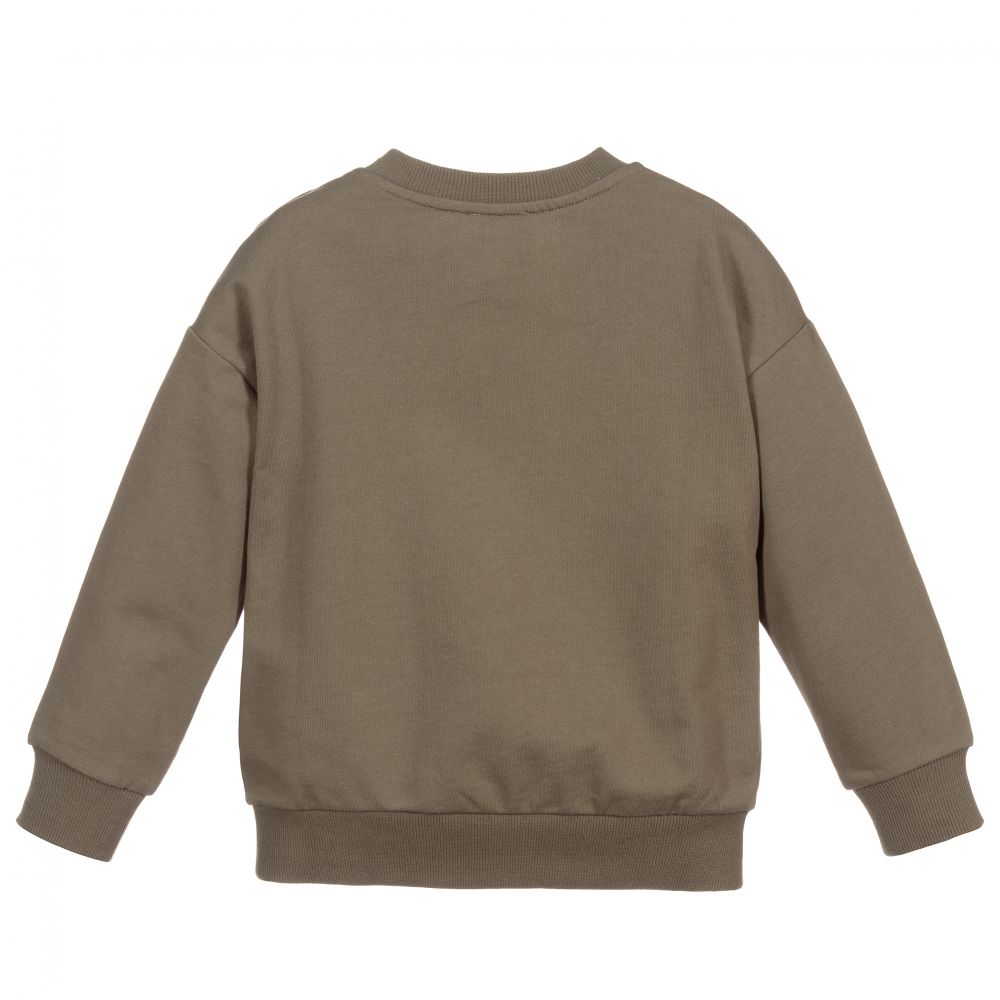 Boys Dark Green Elephant Cotton Sweatshirt