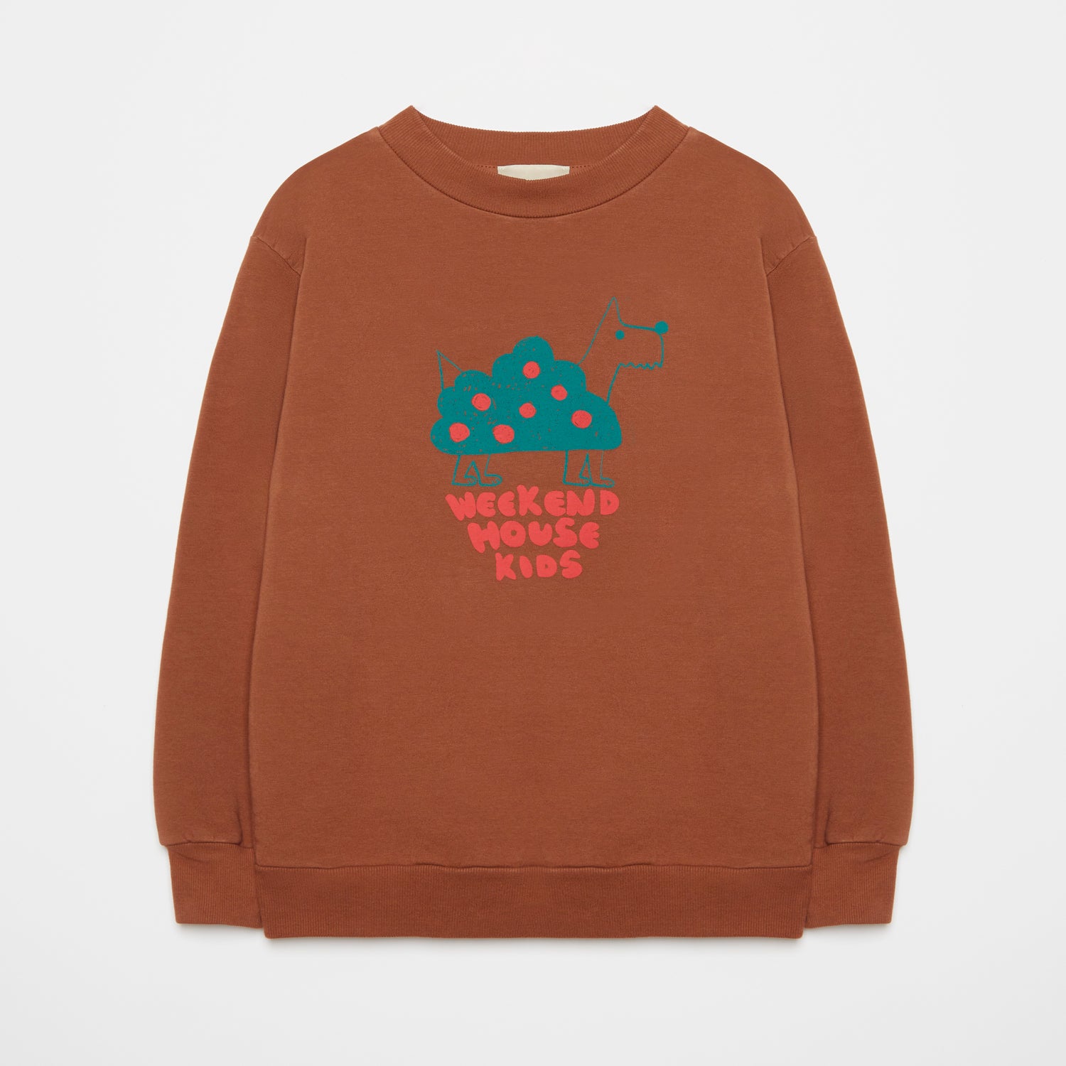 Boys & Girls Brown Printed Cotton Sweatshirt