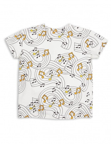 Boys & Girls Ivory Music Notes Printed T-shirt