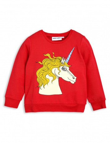 Boys & Girls Red Unicorn Printed Sweatshirt