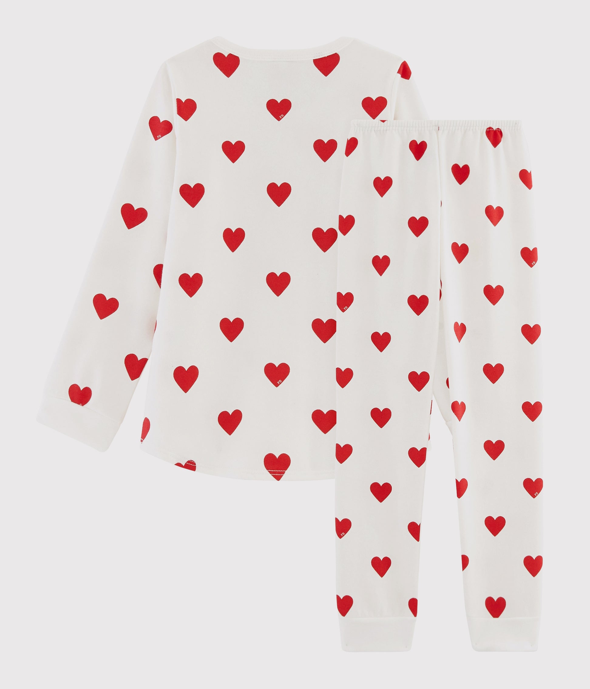 Girls White Hearts Cotton Nightwear Set