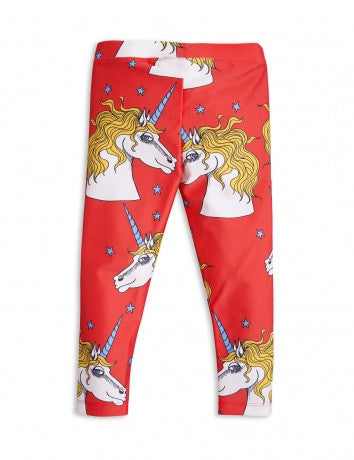 Boys & Girls Red Unicorn Printed Leggings