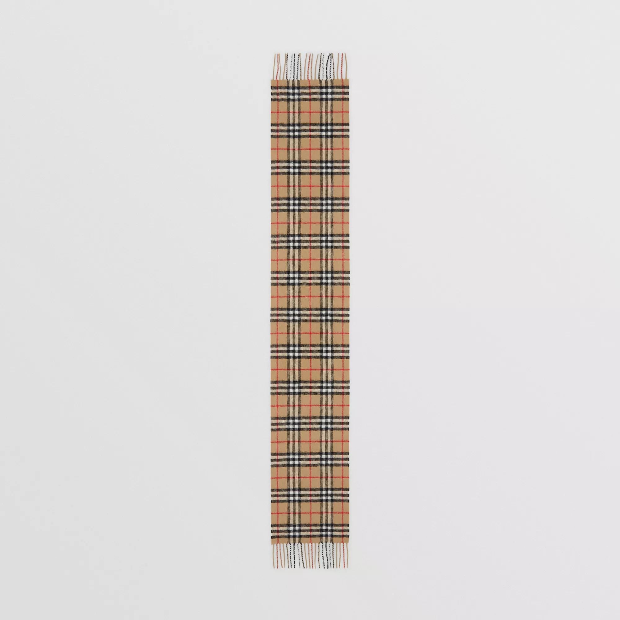 Boys & Girls Beige Check Cashmere Scarf