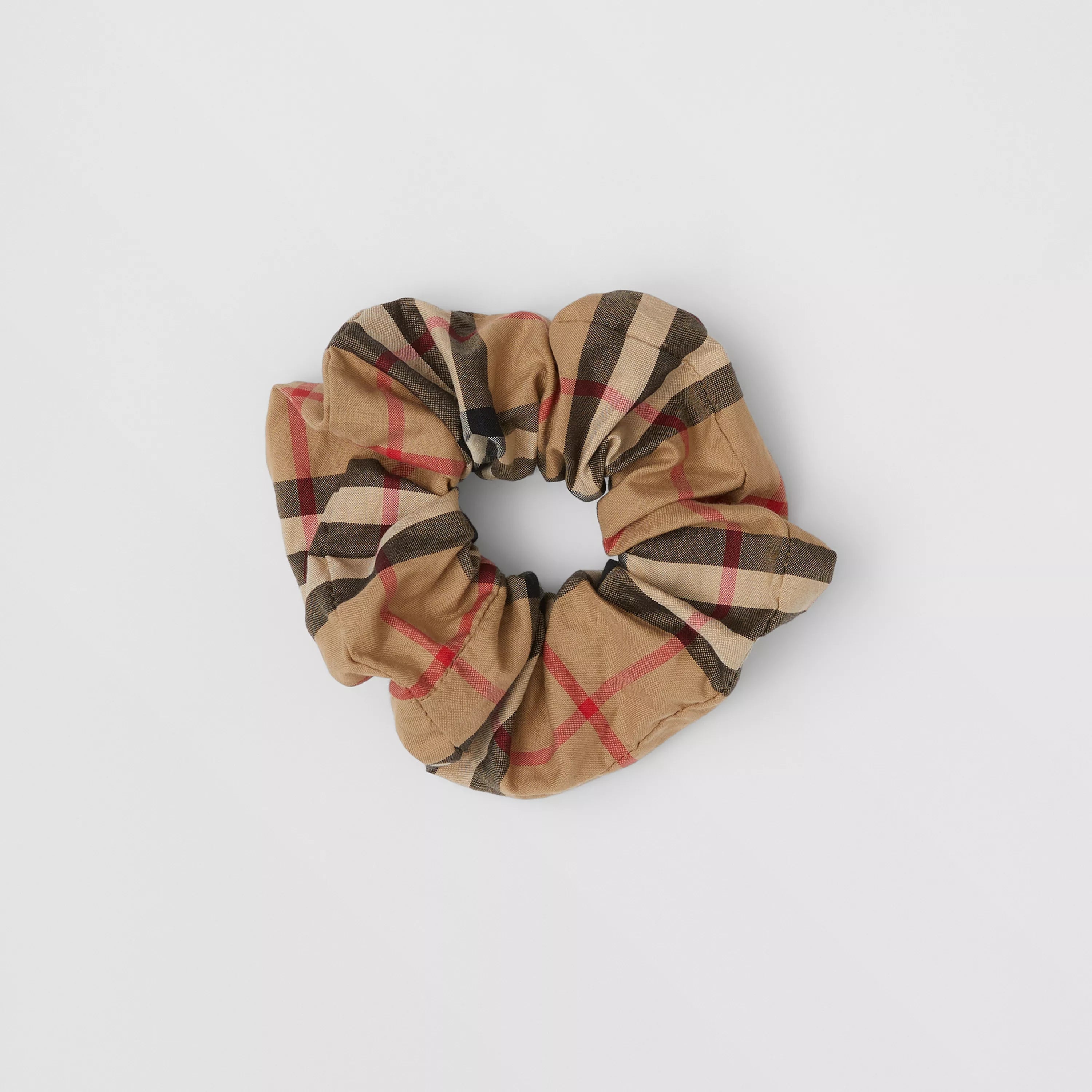 Girls Beige Check Hair Ring