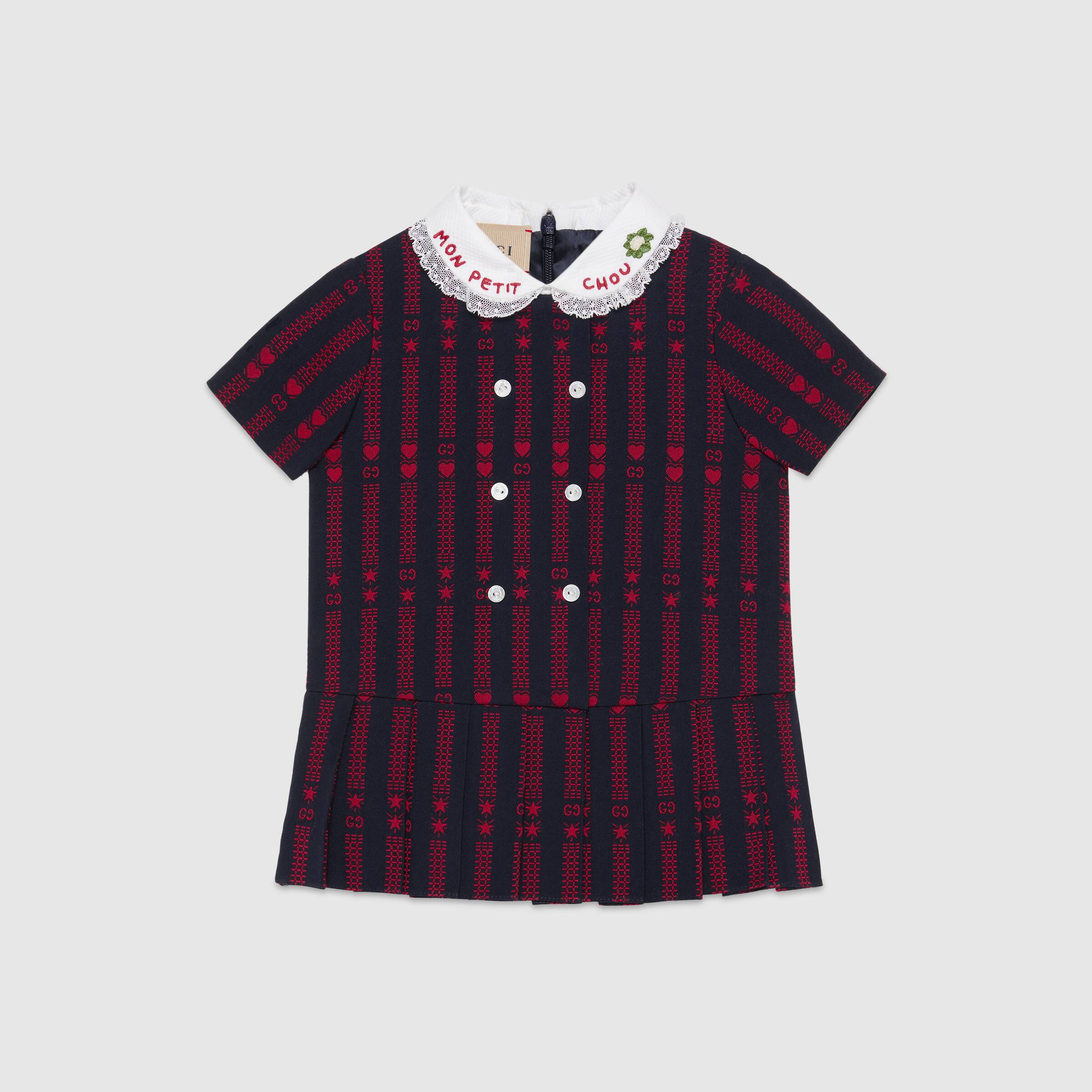 Baby Girls Navy Embroidered Cotton Dress