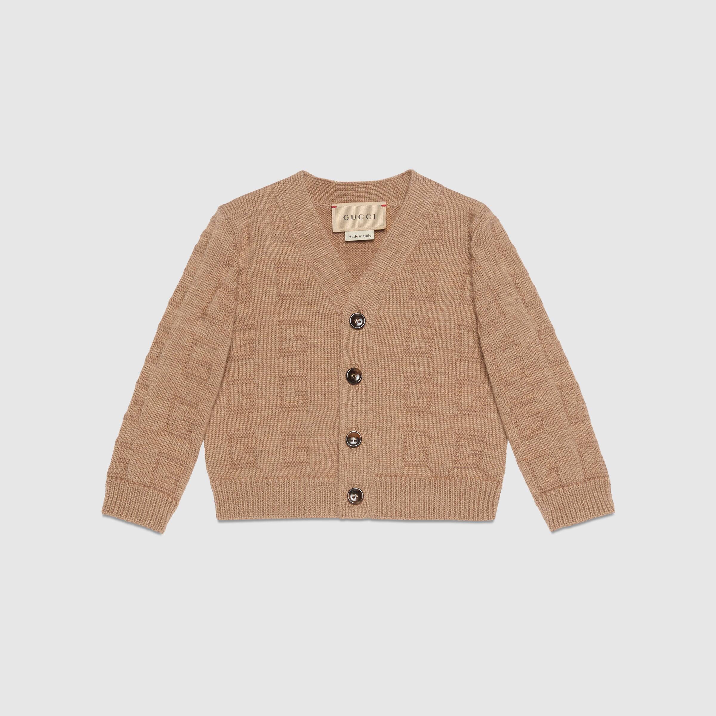 Baby Boys Camel Wool Cardigan