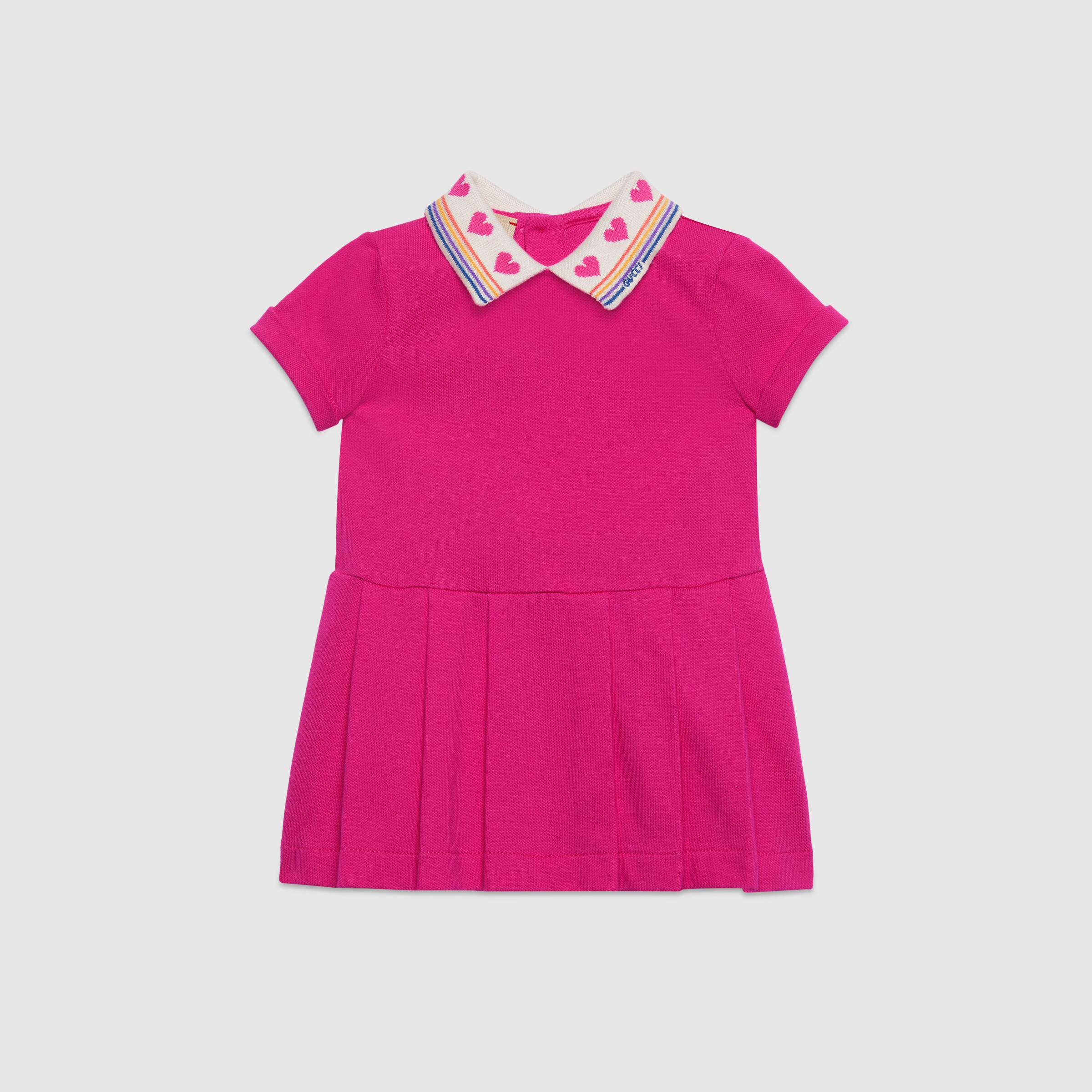 Baby Girls Bright Pink Cotton Dress