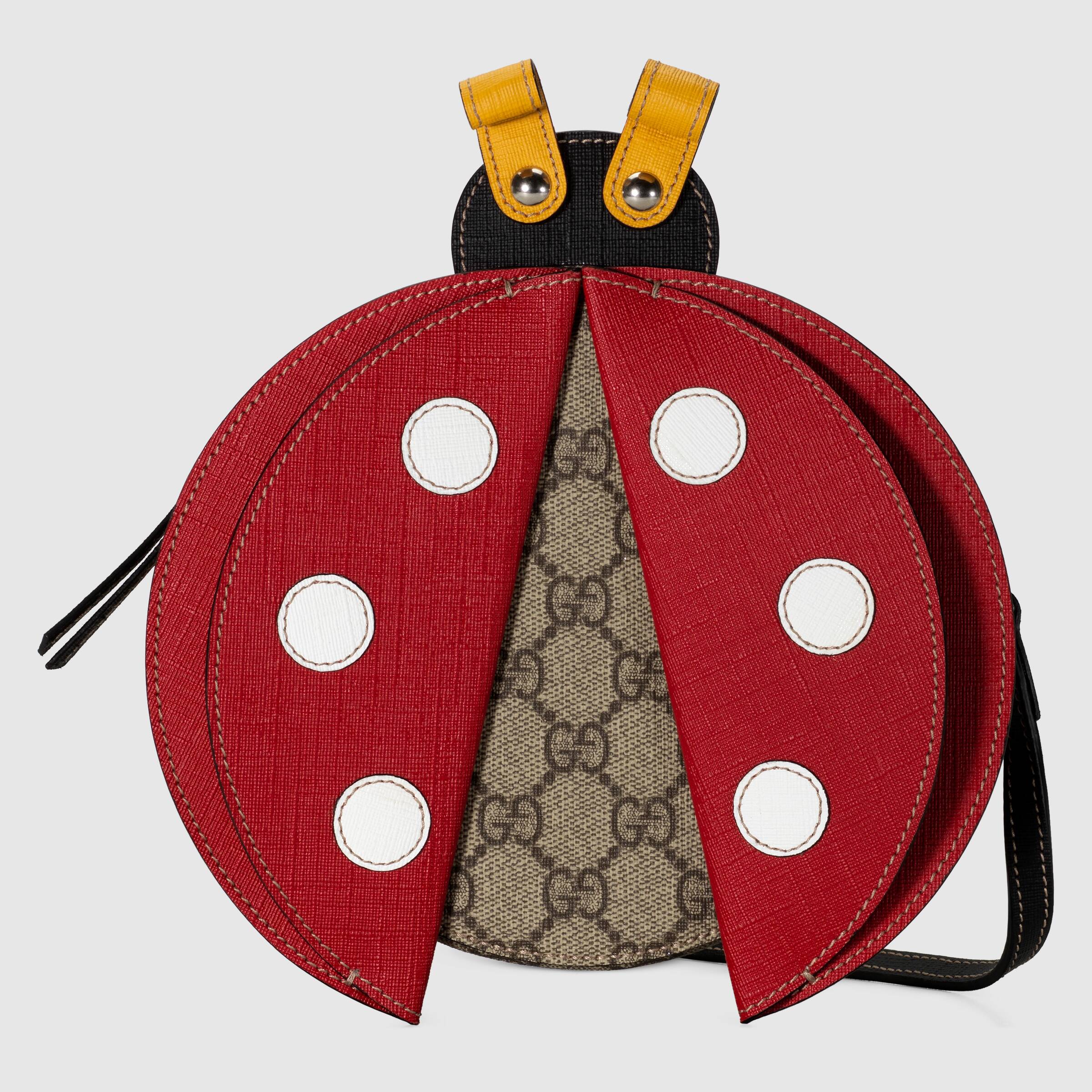 Girls Beige Ladybug Shoulder Bag