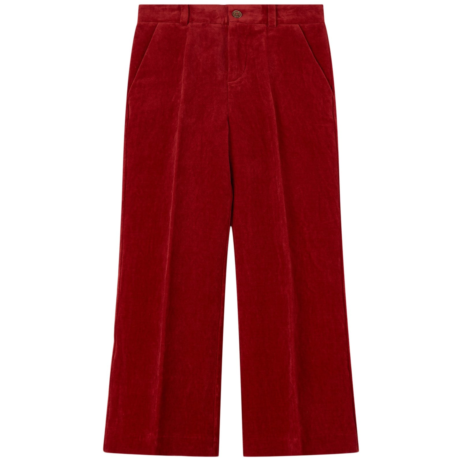 Boys Red Velvet Trousers