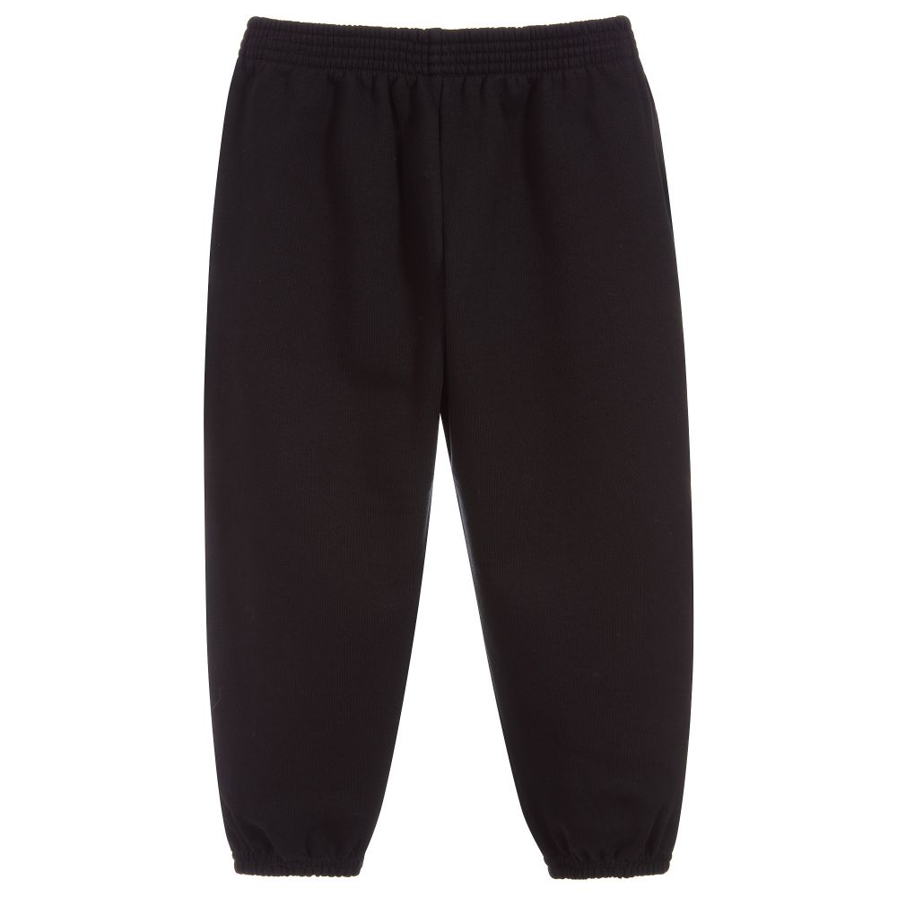 Boys & Girls Black Logo Cotton Trousers