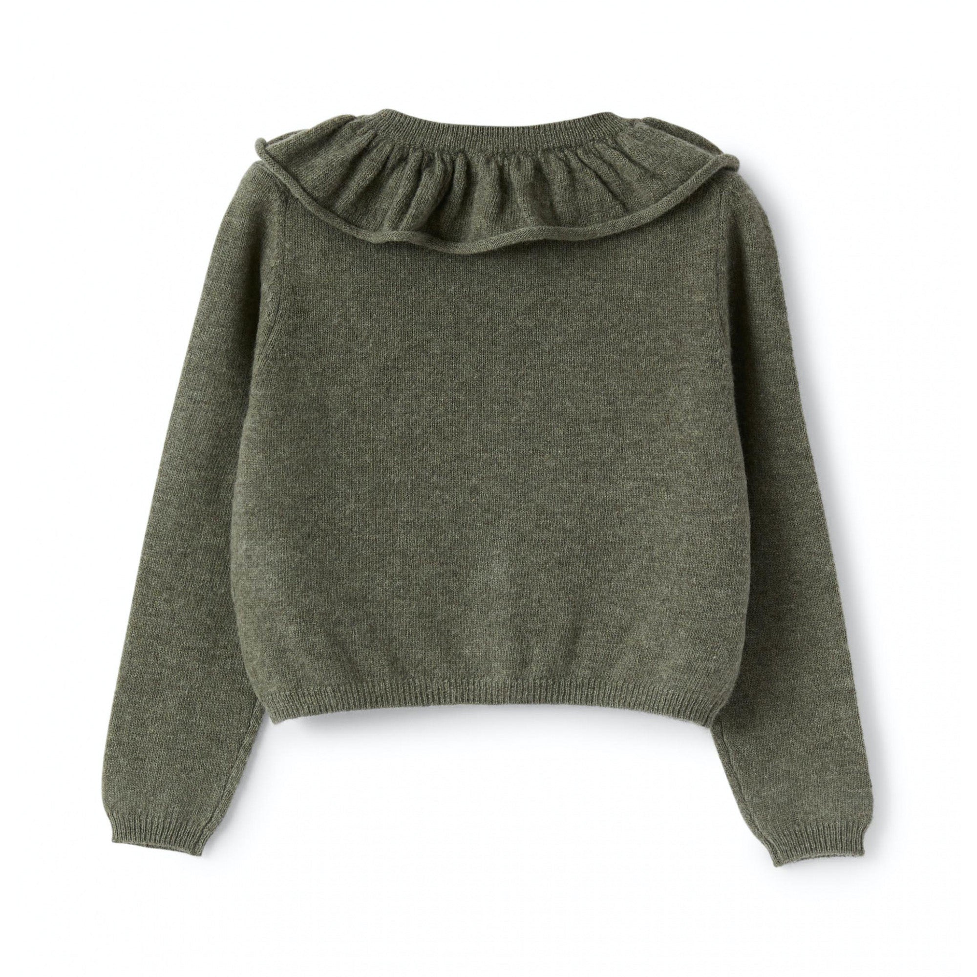 Girls Dark Grey Wool Cardigan