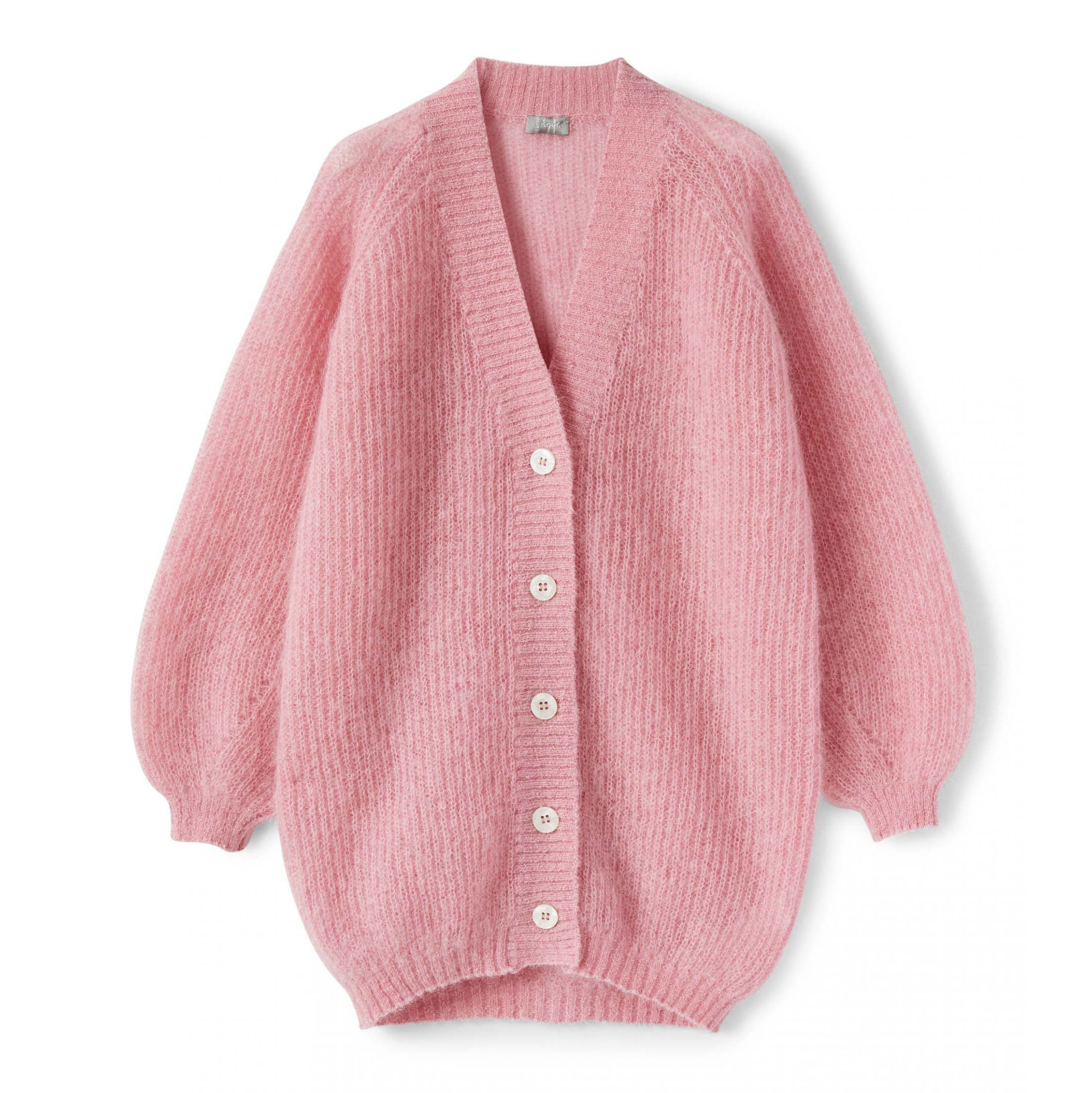 Girls Pink Mohair Cardigan