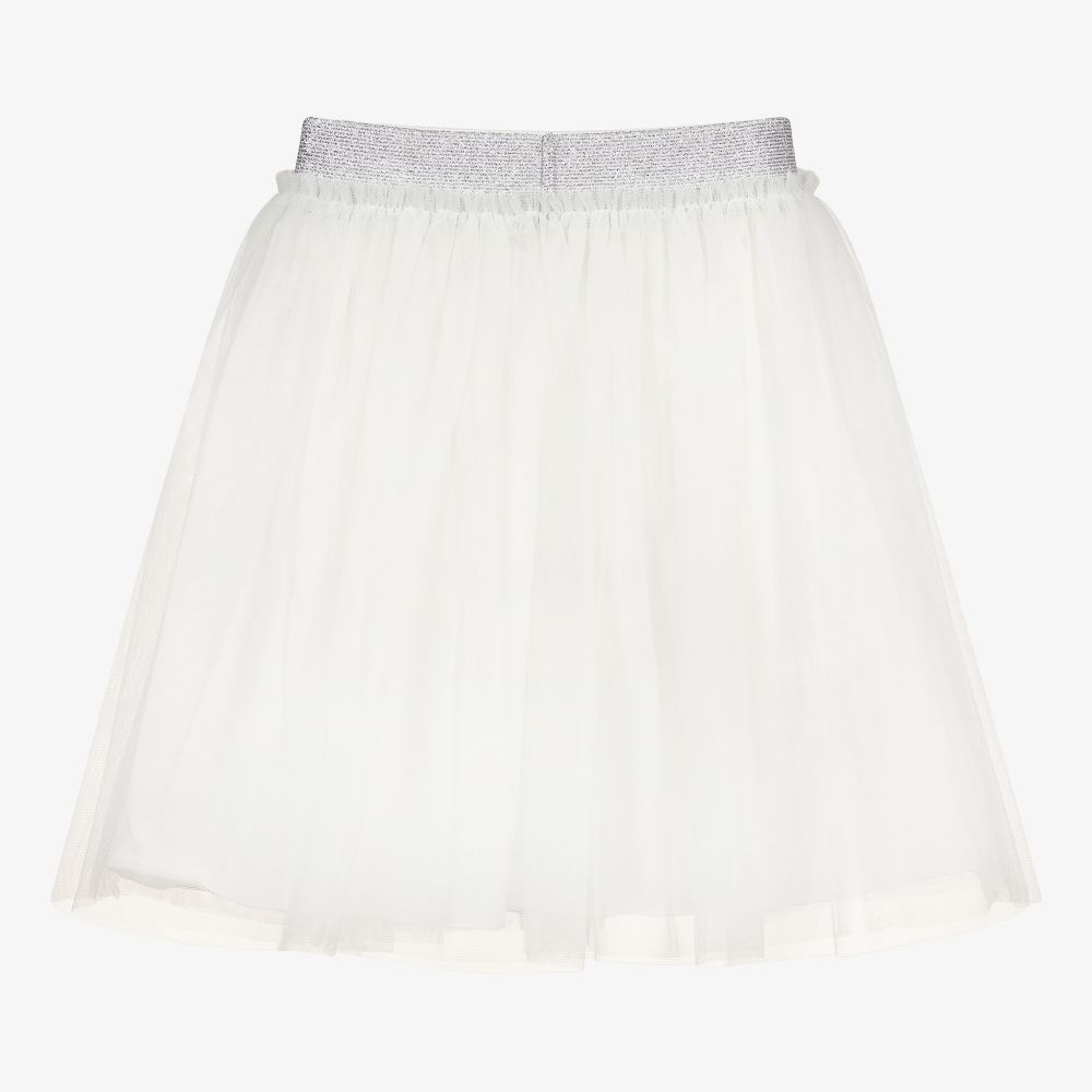 Girls White Tulle Skirt